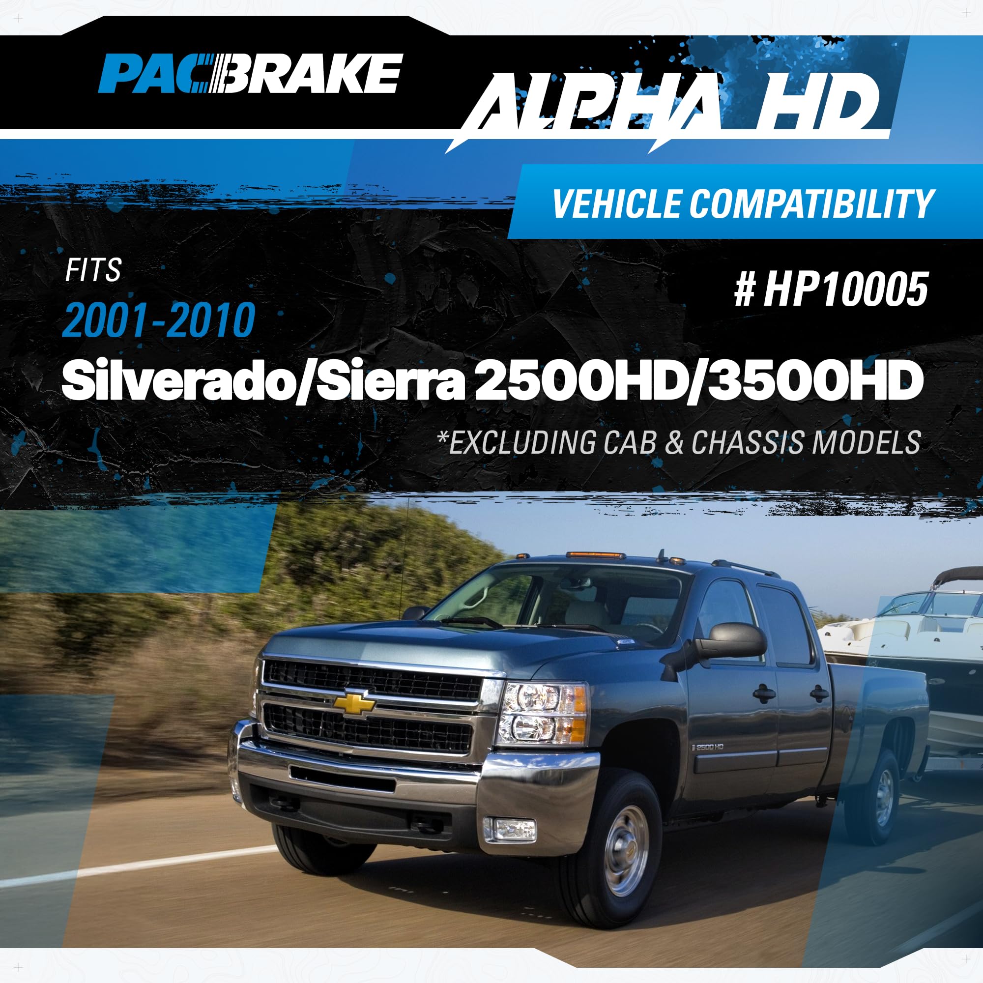 Pacbrake ALPHA HD HP10005 Rear Air Suspension Kit fits 2001-2010 Silverado/Sierra 2500HD/3500HD excluding Cab & Chassis Models | Easy Installation | Corrosion Resistant Roll Plates