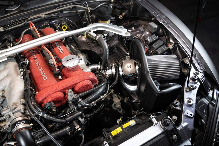 HPS Air Intake Kit Black with Heat Shield Cool Ram Compatible for 2004-2005 Mazda Mazdaspeed Miata 1.8L Turbo, 827-733WB