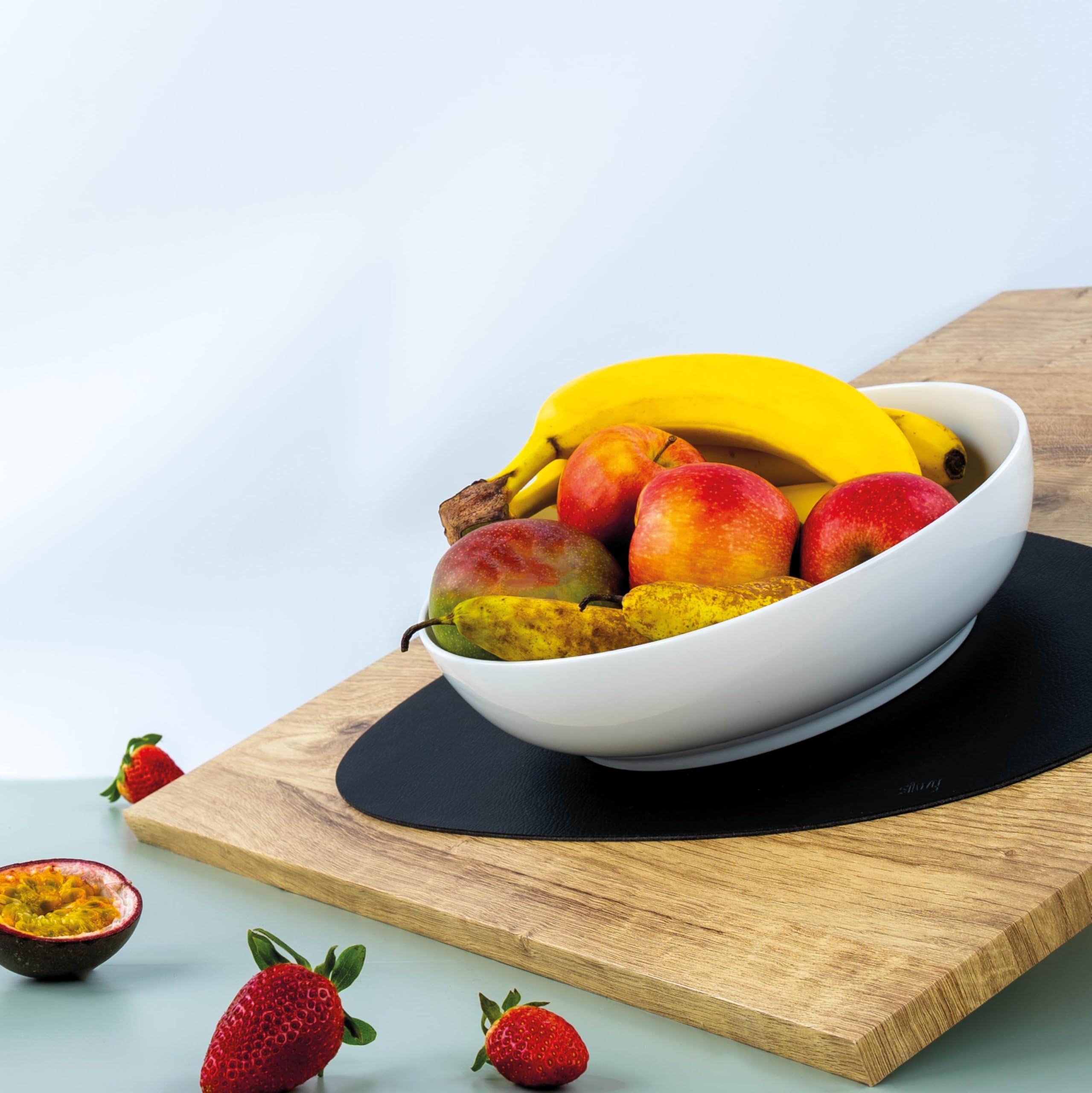 25 cm silwy® Porcelain Magnetic Food Bowl - Stackable & Non-Slip for Camping, Caravanning, and Boating - Ideal for Fruit, Salad, Pasta & More - Rattle-Free Design