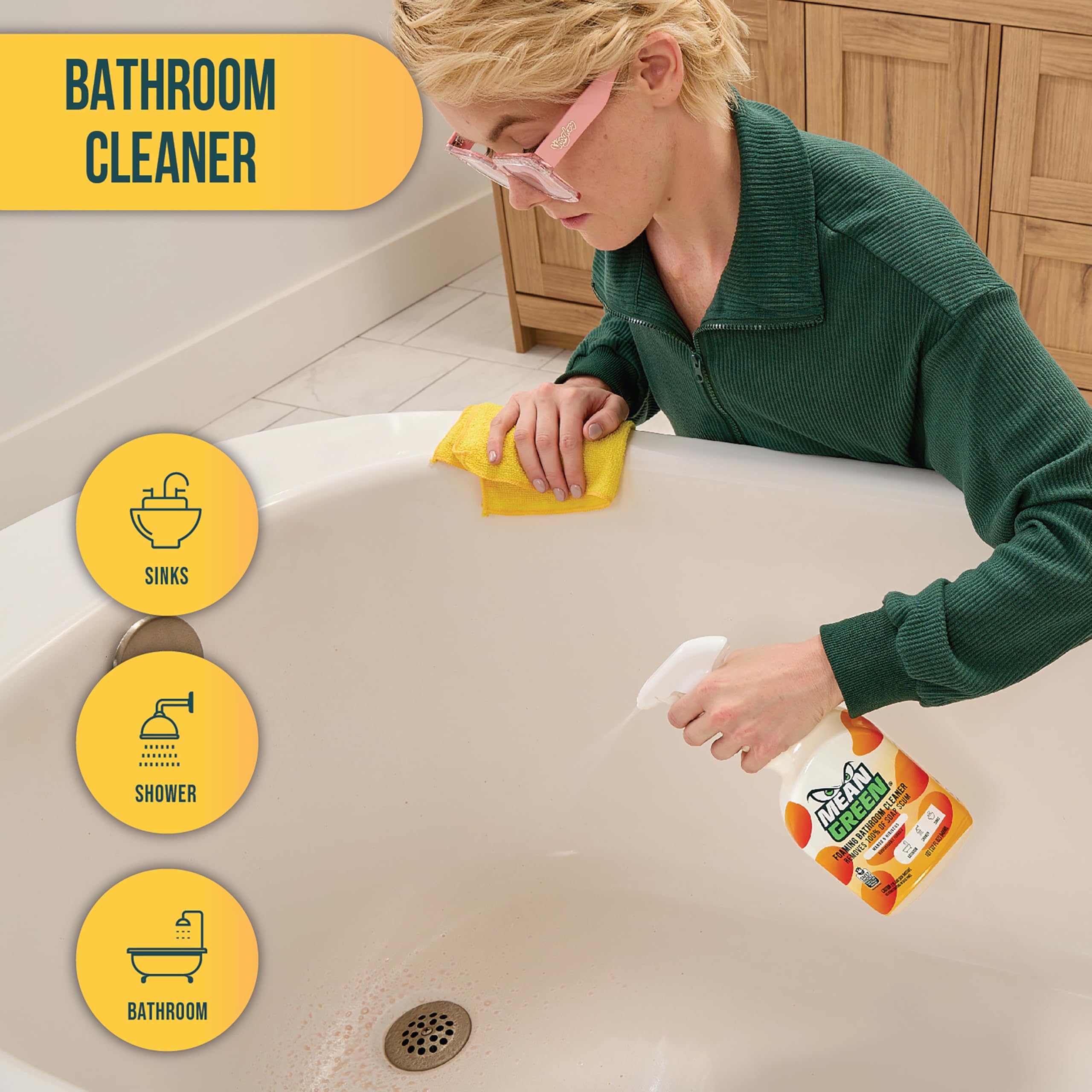 Bathroom Cleaner Mean Green Non-Concentrated Ready-to-Use, Tropical Breeze, 32 Ounce