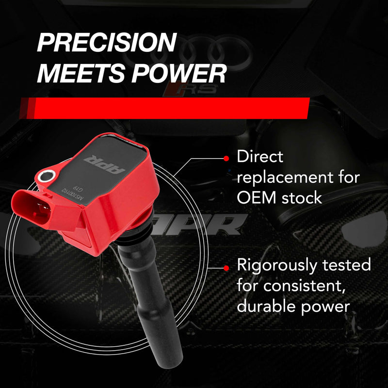 MS100192 APR Ignition Coil (Red) Fits A Wide Range of VW Volkswagon, Audi, Lamborghini, Porsche, and Bentley Vehicles - Direct Replacement for OEM Stock Parts - 1 Pack