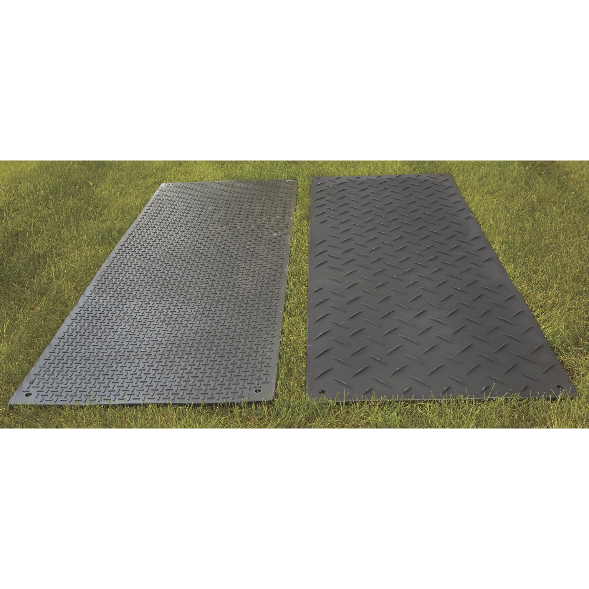 TuffTrak Ground Protection Mat VersaMat - Black, 3ft.W x 8ft.L, Diamond Plate/Pedestrian Plate Tread Design, Model Number VM38