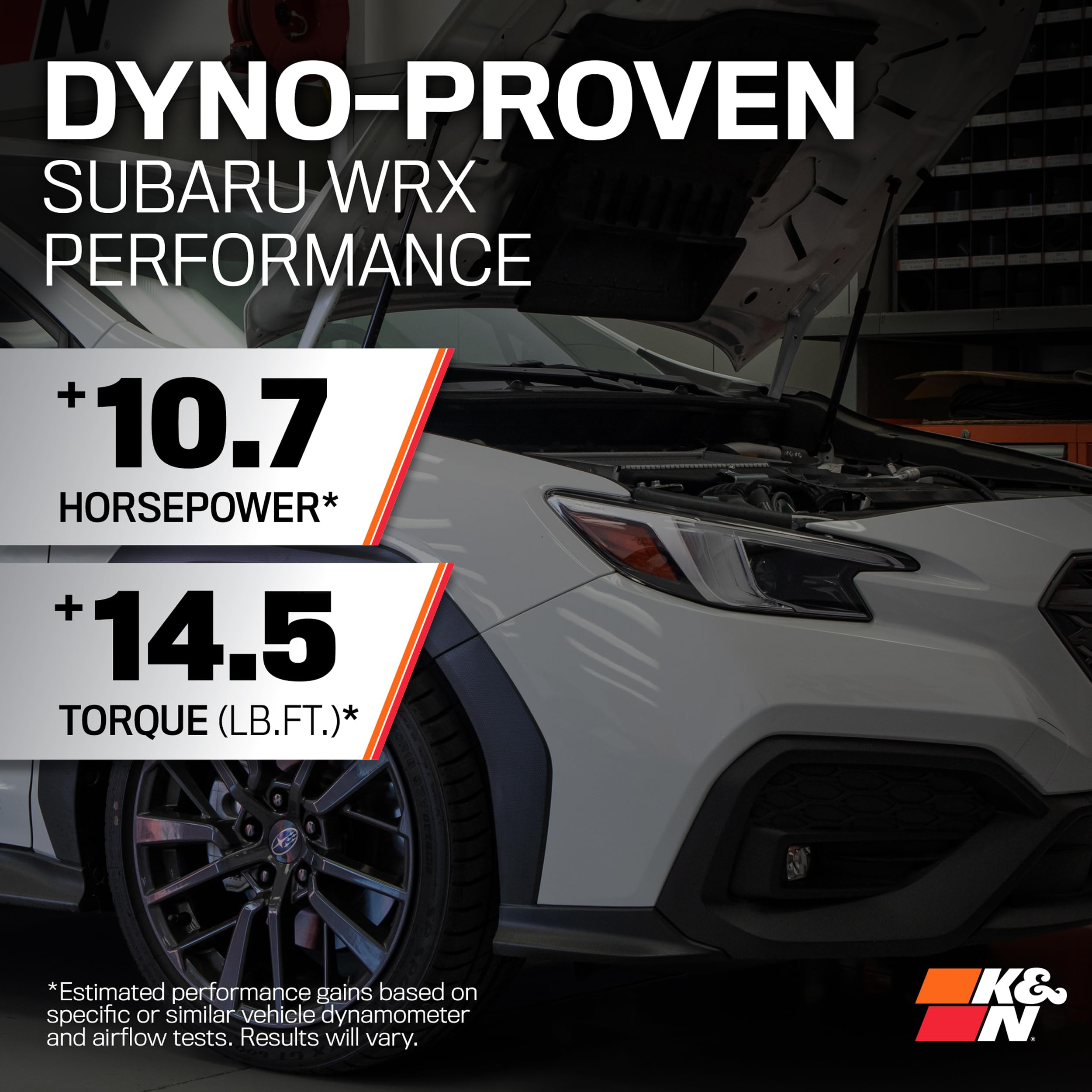Cold Air Intake System K&N: High-Flow Air-Filter, Increase Performance & Horsepower: Compatible with 2022-2023 SUBARU WRX, 69-8012TC