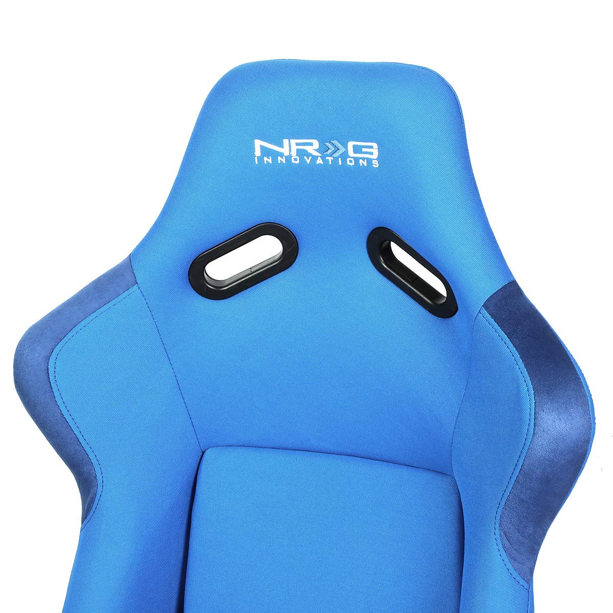 NRG Innovations Fiber Glass NRG-FRP-300BL Fixed Back Bucket Racing Seat, 4pt Harness Compatibility, Blue Seat Cover, 23"W X 18" D X 35" H