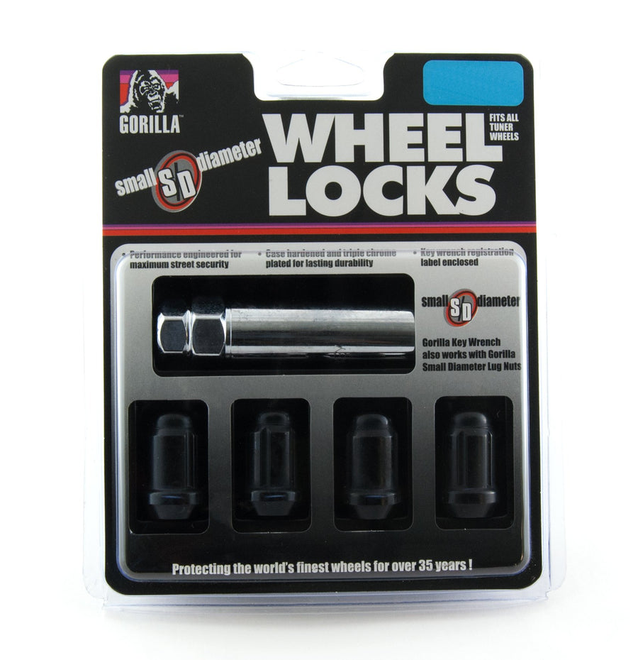 Black Chrome Gorilla Automotive 21631BC Small Diameter Wheel Locks (12mm x 1.50 Thread Size)
