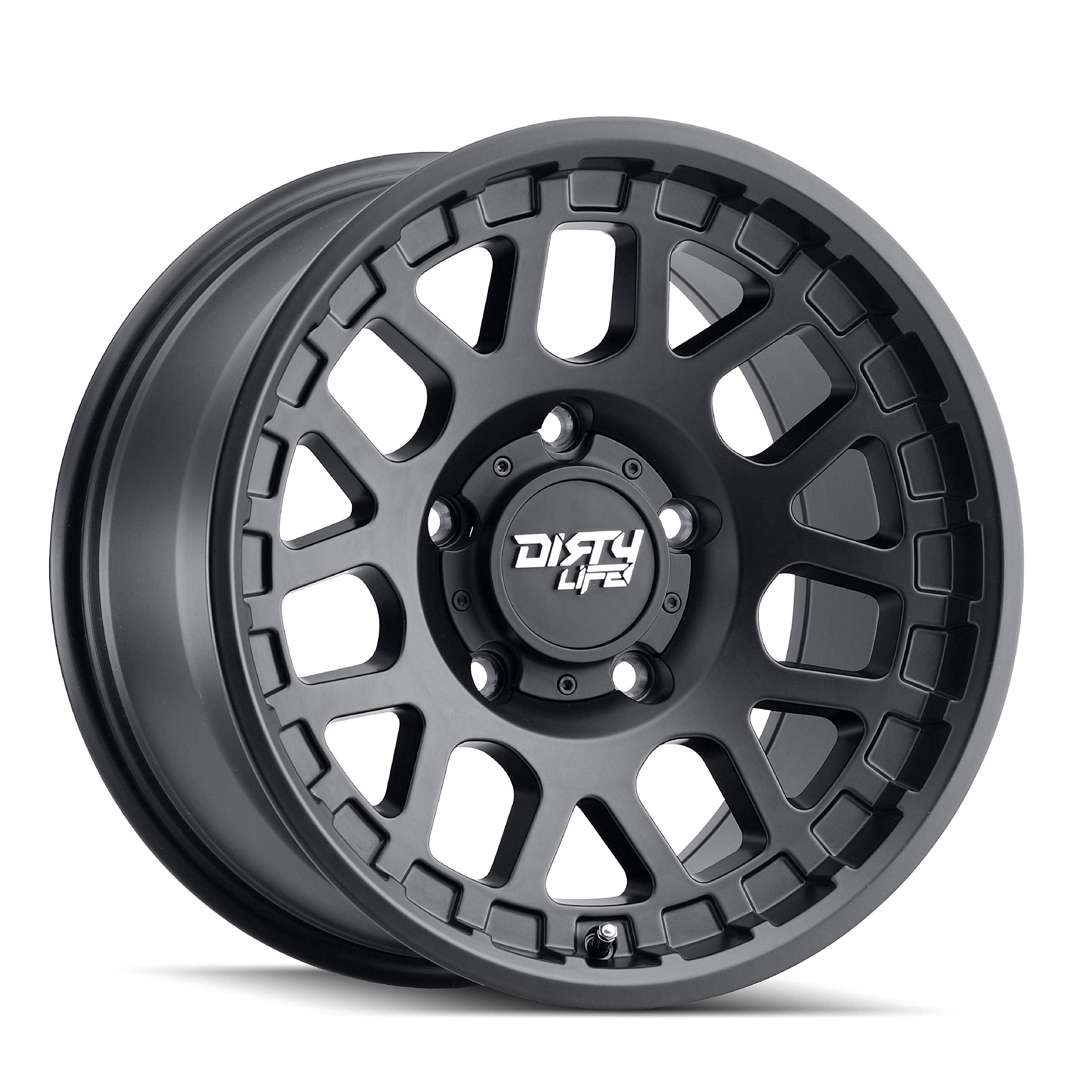 MESA Dirty Life Matte Black Wheel with Alloy Steel (17 x 9. inches /5 x 110 mm, 0 mm Offset)