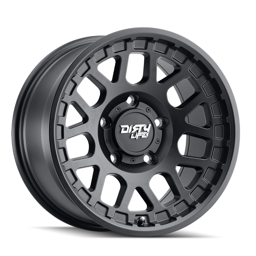 MESA Dirty Life Matte Black Wheel with Alloy Steel (17 x 9. inches /5 x 110 mm, 0 mm Offset)