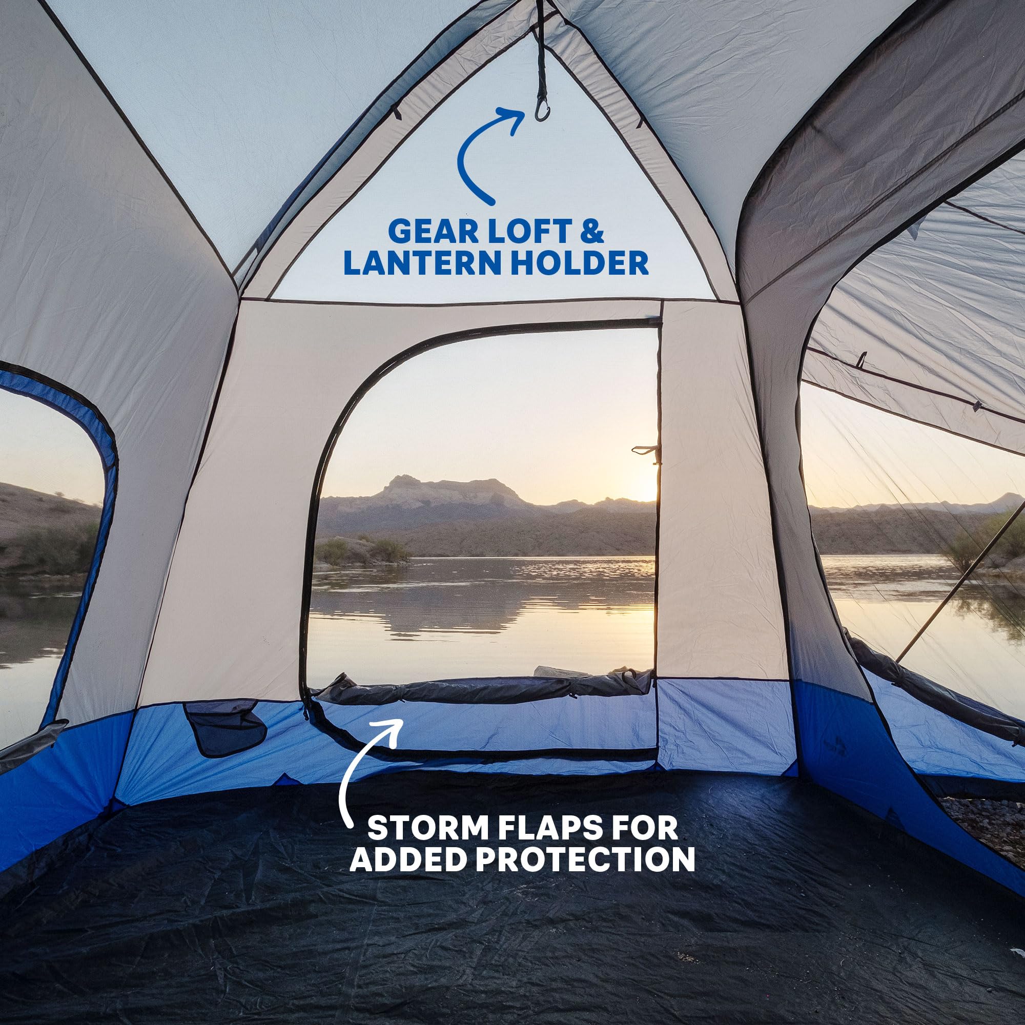 Sportz Napier SUV Tent with Screen Room | 10'x10' Vehicle Camping Tent with 7'x6' Screen Room and Awning | Fits All CUVs, SUVs, Minivans | Sleeps 6 Adults | Blue/Gray | Model 84000
