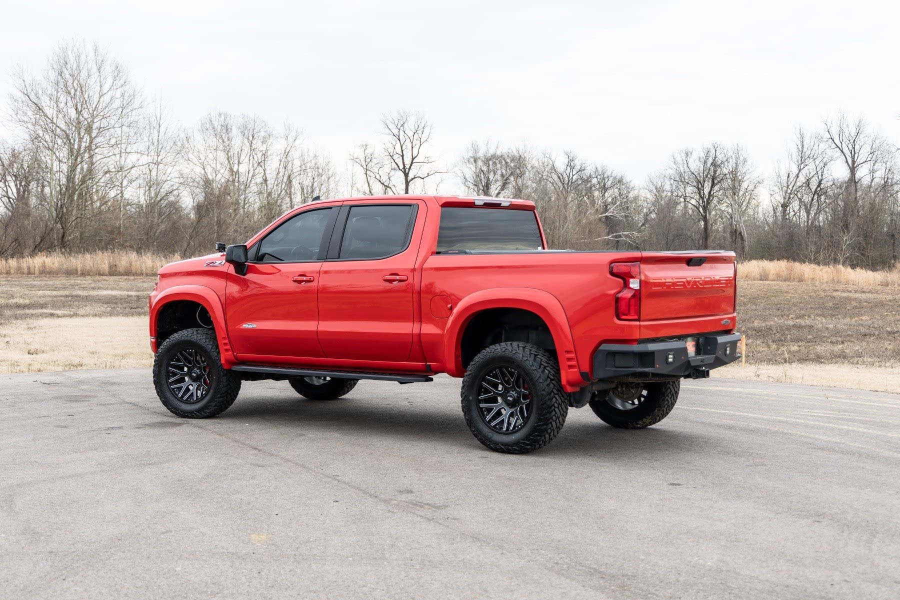Rough Country RPT2 Running Boards for GMC Sierra & Chevy Silverado 1500/2500HD/3500HD (2019-2025) Crew Cab - Sleek Profile, Non-Slip Step, Rust Resistant, Easy Install