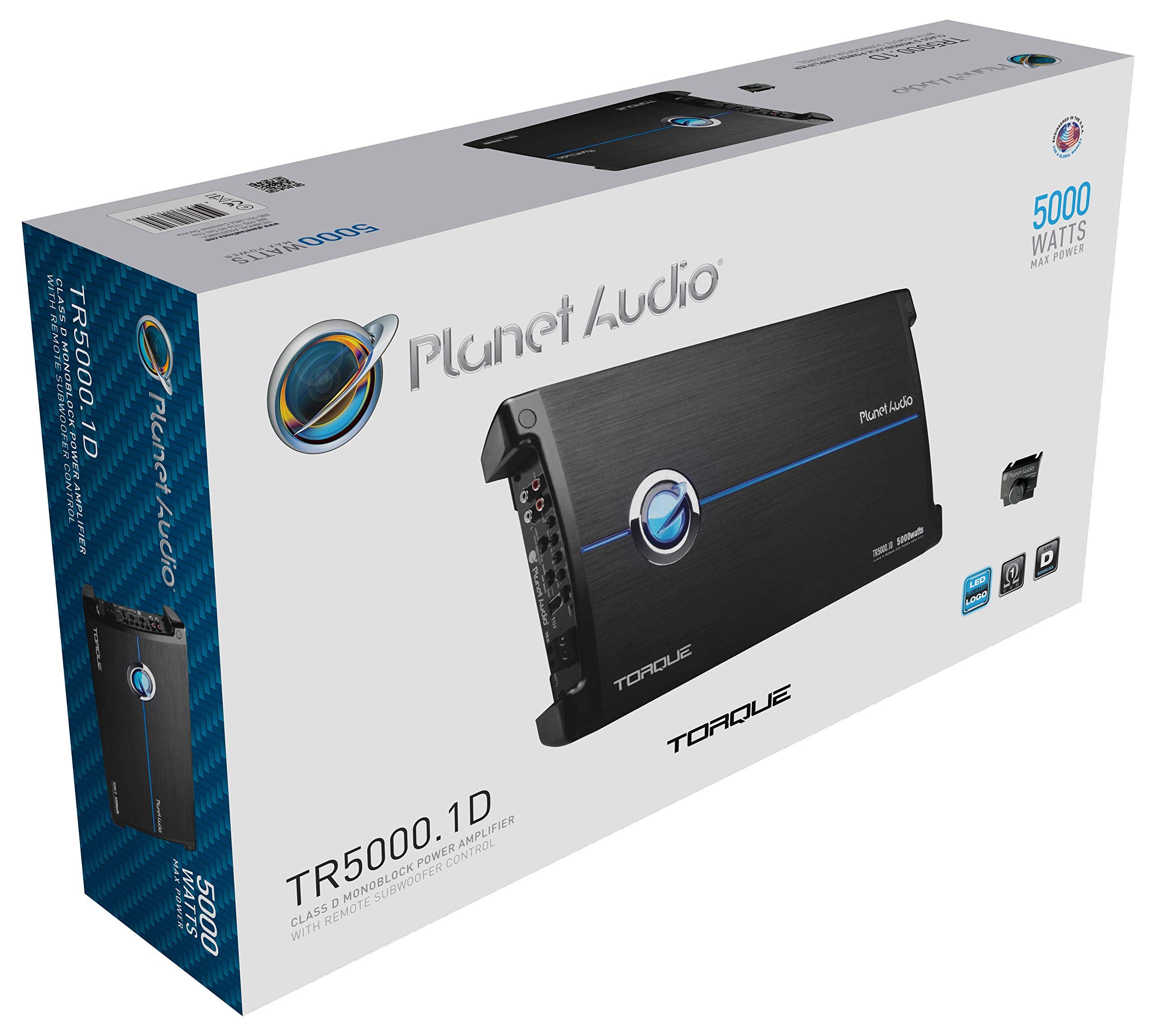 Planet Audio TR5000.1D Monoblock Class D Car Amplifier - 5000 High Output, 1 Ohm, Low Level Inputs, Low Pass Crossover, Hook Up to Subwoofer for Bass
