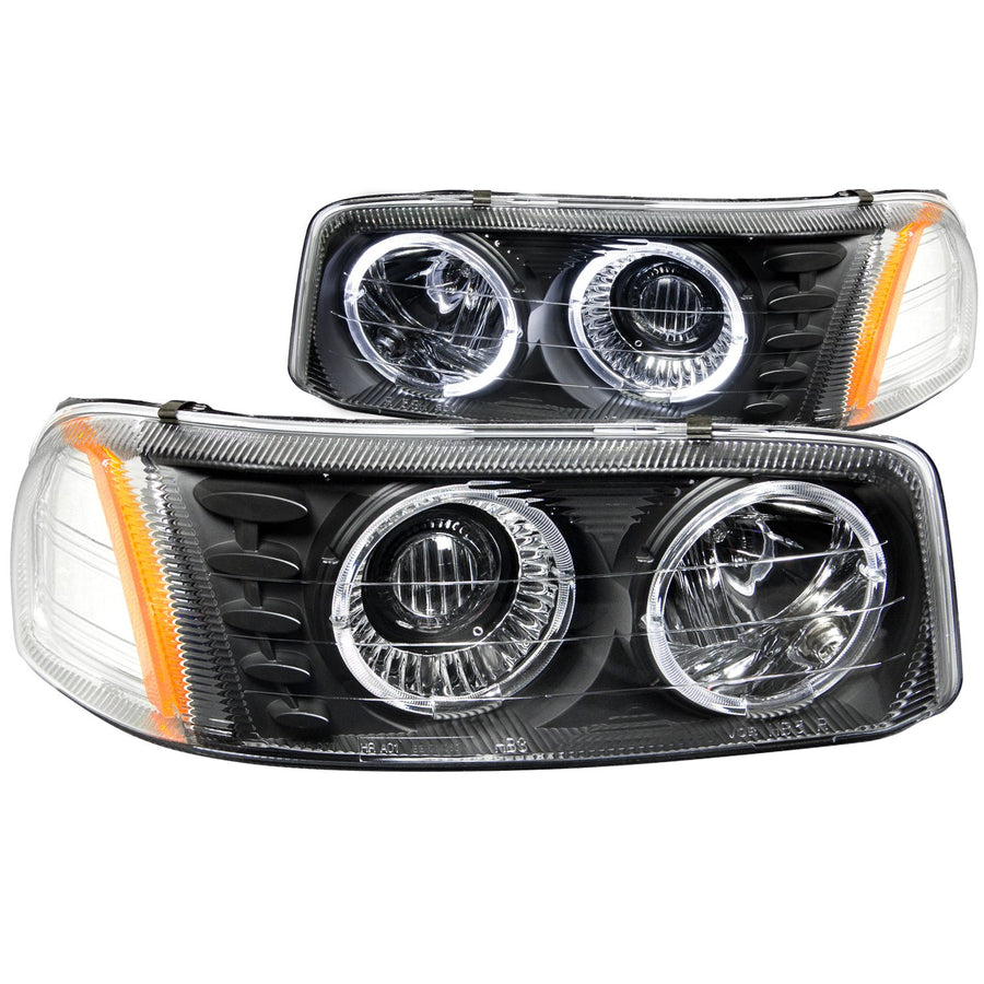 Projector AnzoUSA Halo Black Headlight - (Sold in Pairs)