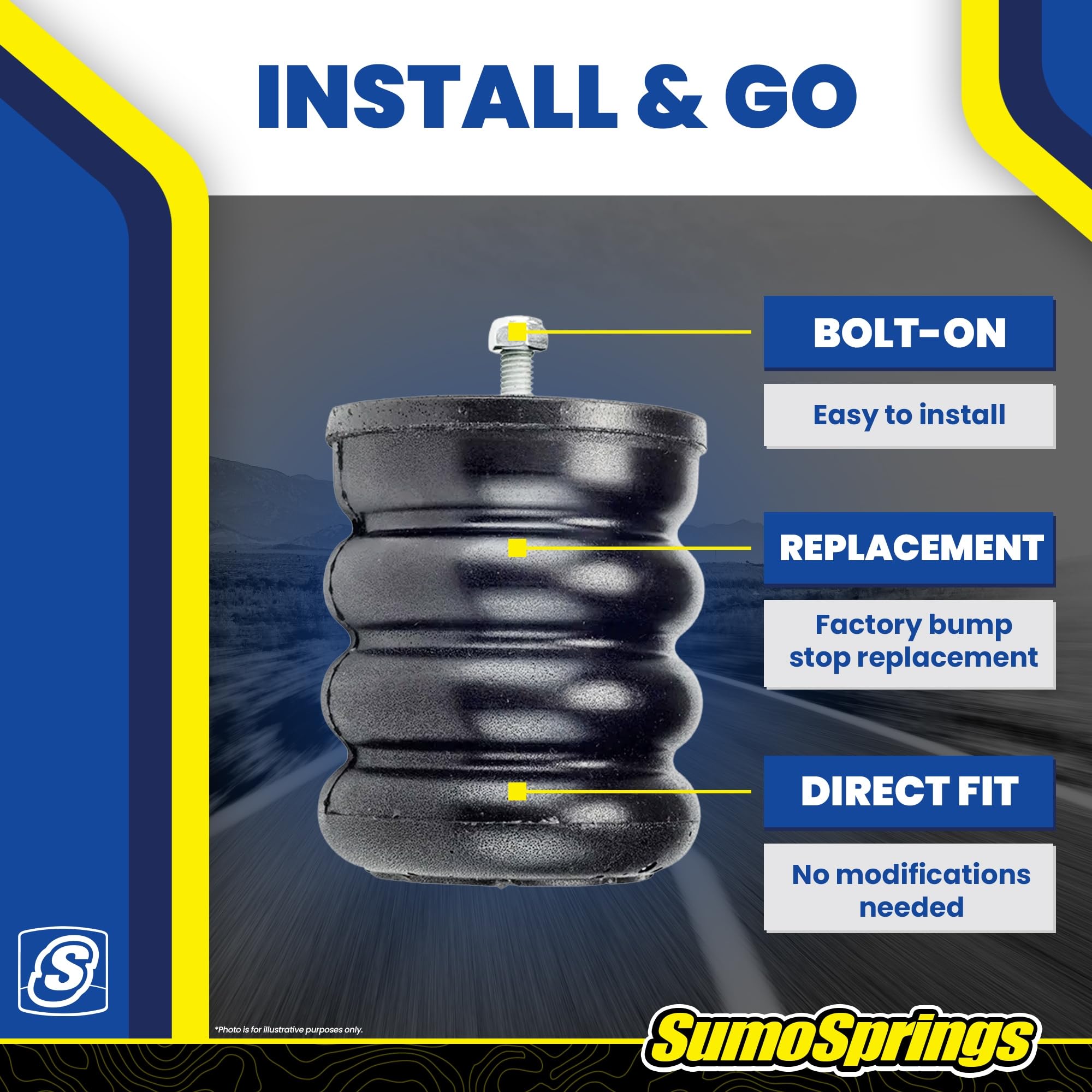 SumoSprings SSF-111-60 | Front for Ford F-450|F-550 SumoSprings | Left/Right Pair | 4000 (lb) Capacity at 50% Compression | Made in the USA, White
