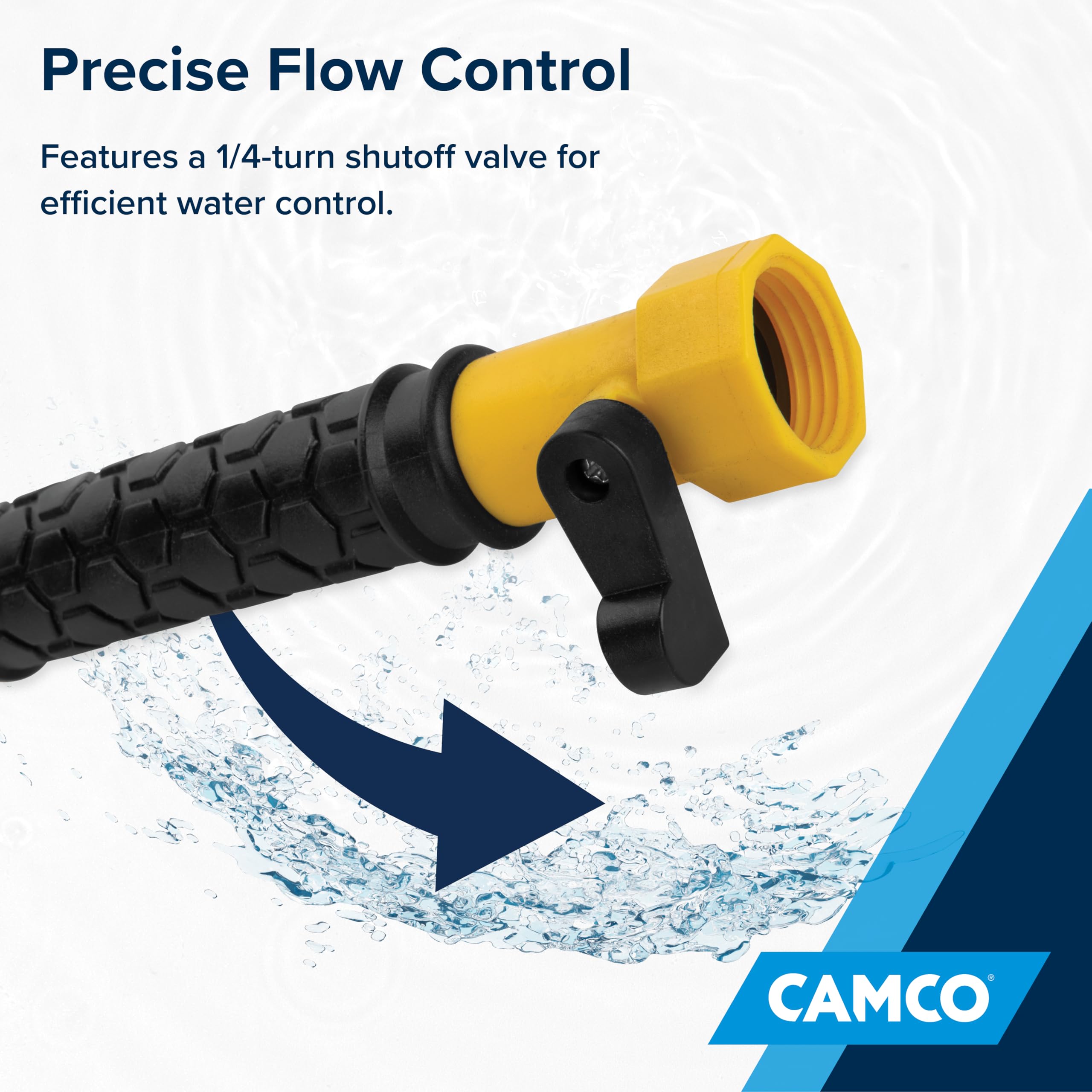 Camco Holding Tank RV Swivel Stik Rinser - Features Powerful Rotary Cleaning Action & 34-Inches of Flexible Reach - Equipped with 1/4 Turn Shutoff Valve & Ergonomic Easy Grip Handle (40074)