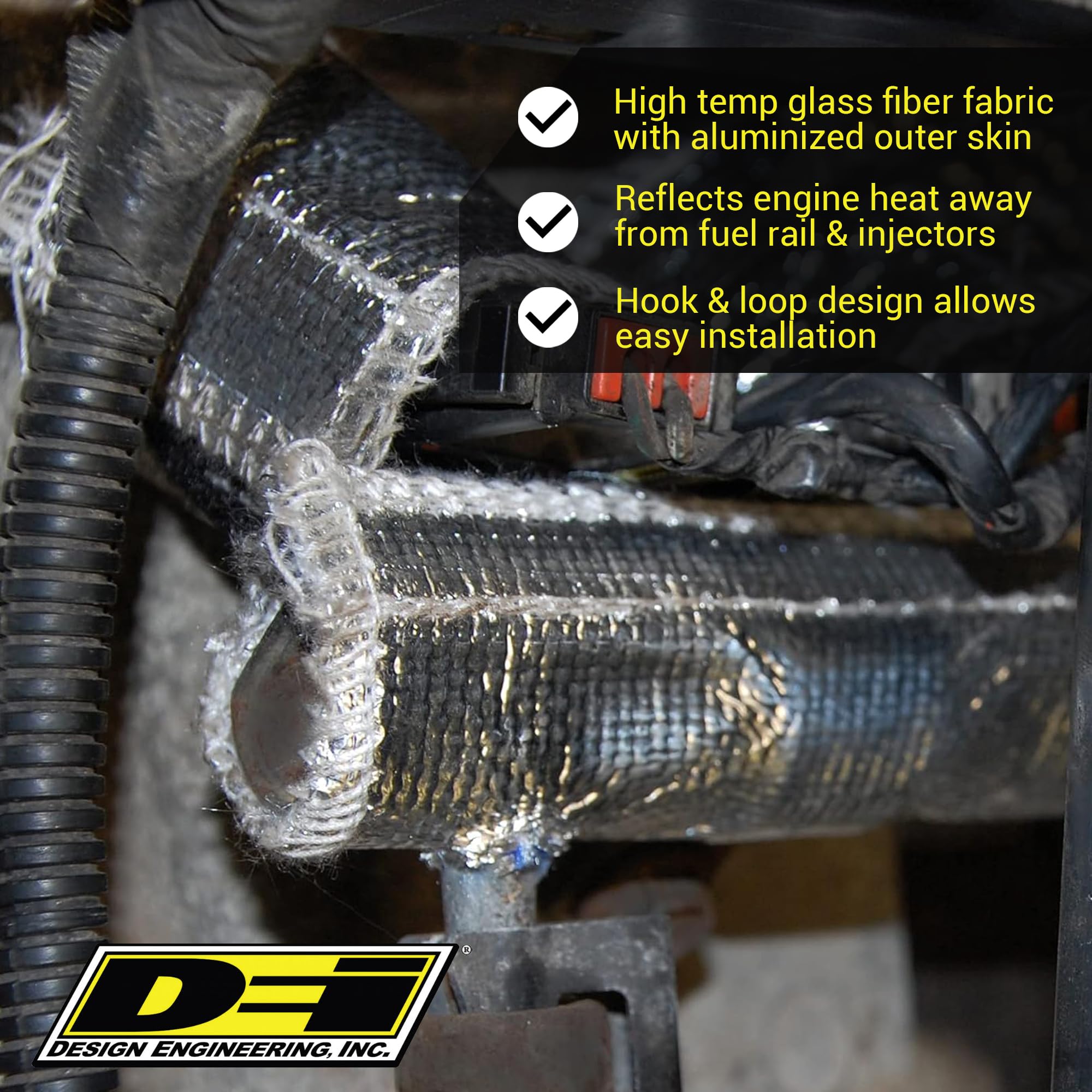 Fuel Rail & Injector Cover Kit DESIGN ENGINEERING for Jeep (1997-2004, 4.0L Engine) - Our Accessories Reduce Vapor Lock & Keep Fuel Injectors & Rails Cooler