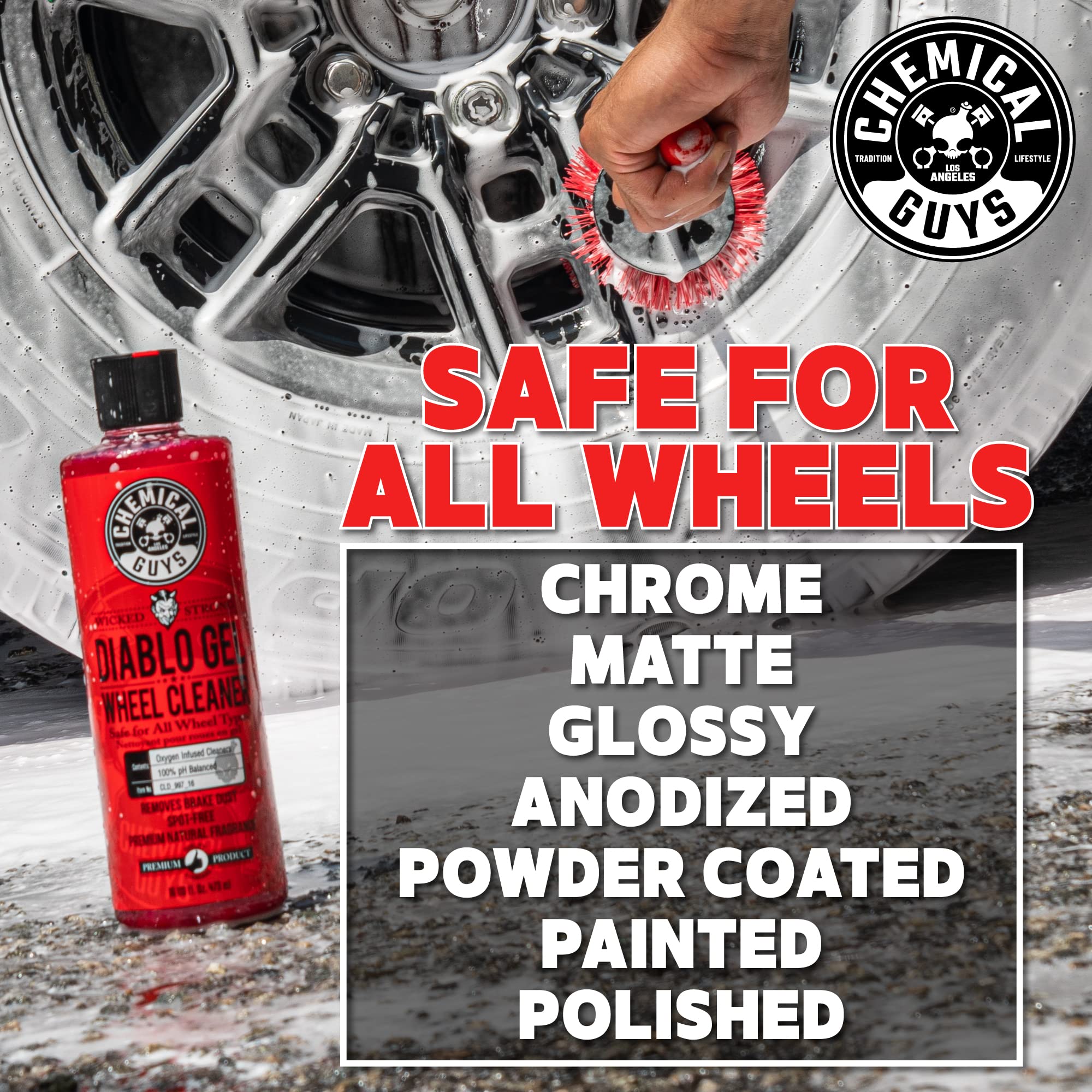 Chemical Guys Diablo Gel CLD_997 Oxygen Infused Foam Wheel and Rim Cleaner, Concentrated (Safe on All Wheel & Rim Finishes), for Cars, Trucks, SUVs, Motorcycles, RVs & More 128 fl oz (1 Gallon)
