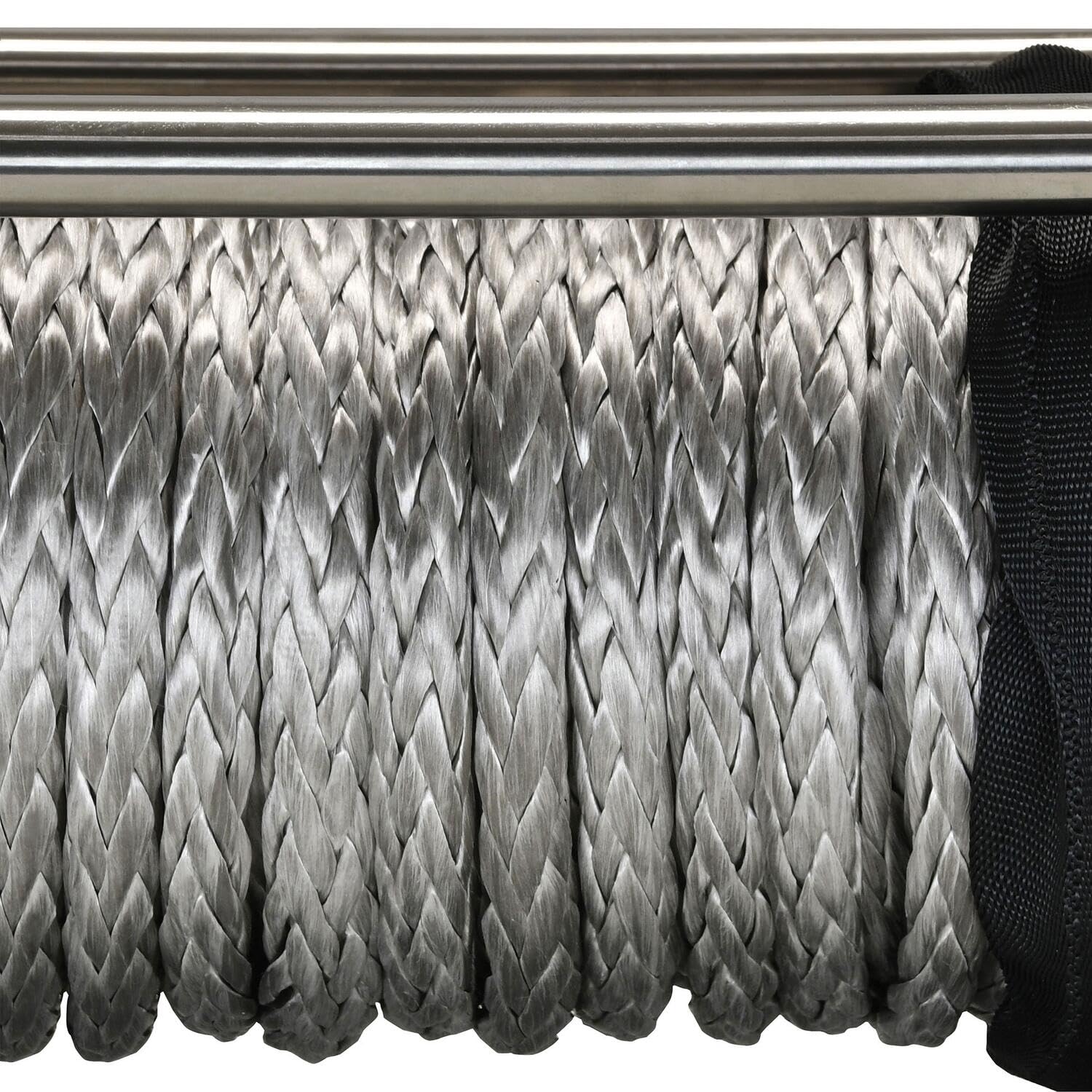 Tiger Shark SUPERWINCH 1595201 Winch with Aluminum Hawse and Synthetic Rope - 9500 lb. Load Capacity, Black