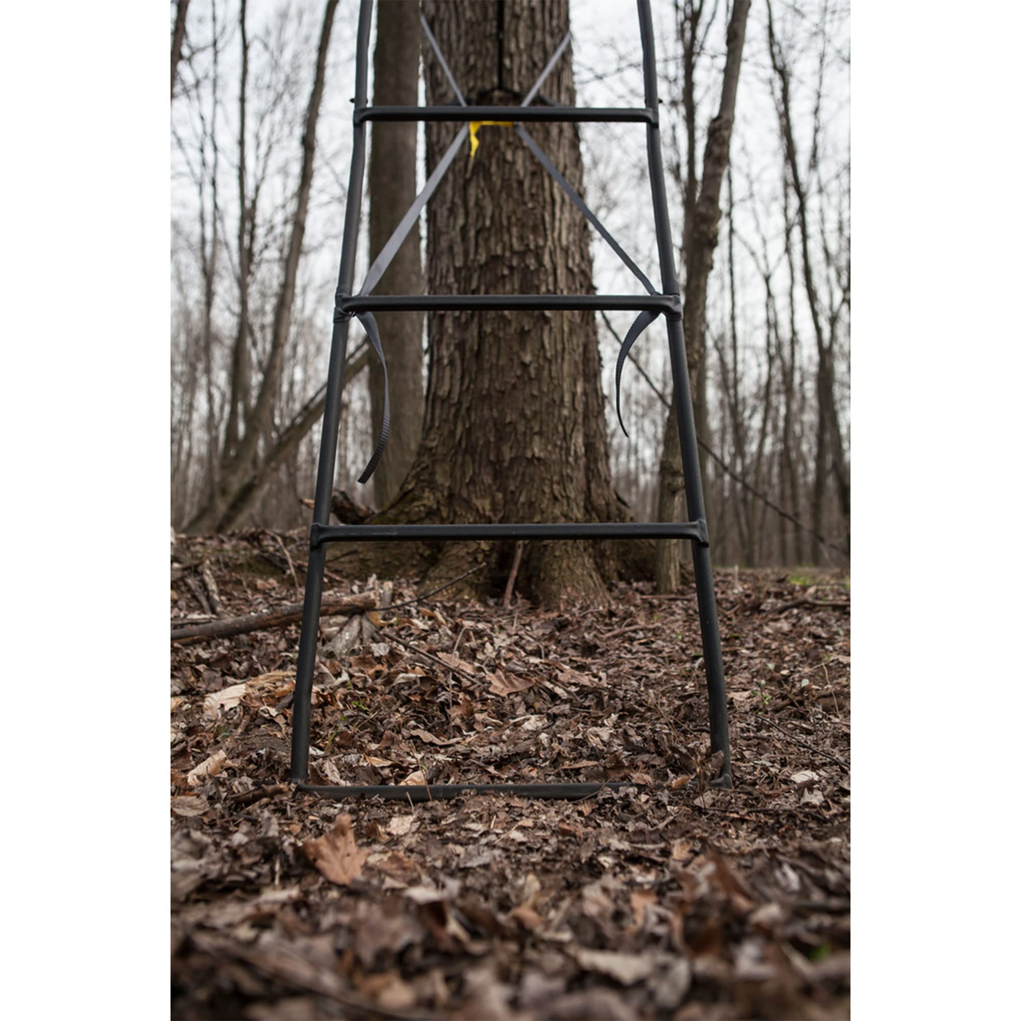 Hawk 2 Man Big Denali Climbing Tree Stand, 18 Foot Deer Hunting Ladderstand with Kick Out Footrests and Extra Large MeshComfort Seats