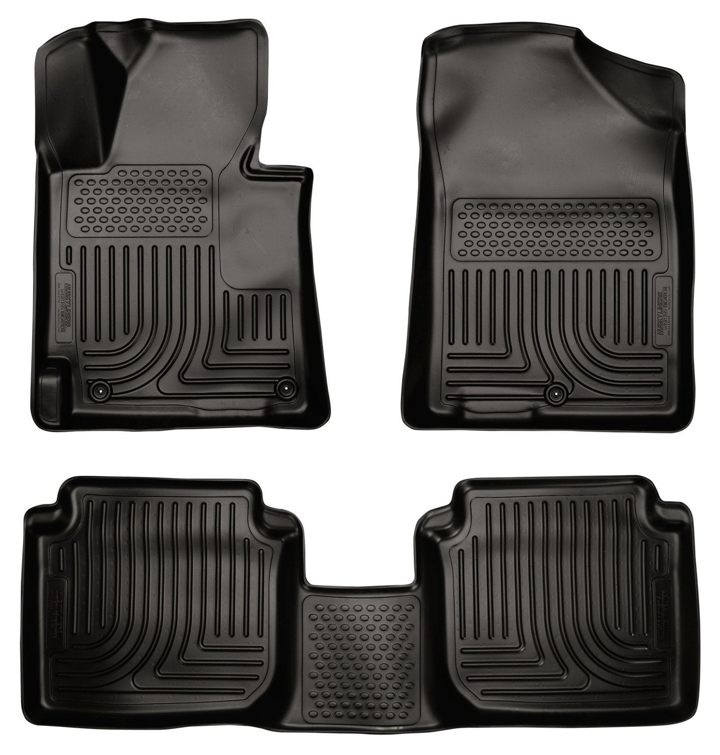 Weatherbeater Husky Liners Floor Mats | Fits 2011-2013 Hyundai Elantra Sedan; 2013 Hyundai Elantra Coupe | Front & 2nd Row, 3-pc Black - 98891