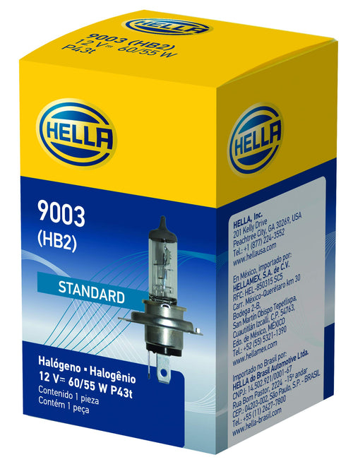 9003 HELLA Standard Halogen Bulb, 12 V, 60/55W, Clear, Standard - 60/55W