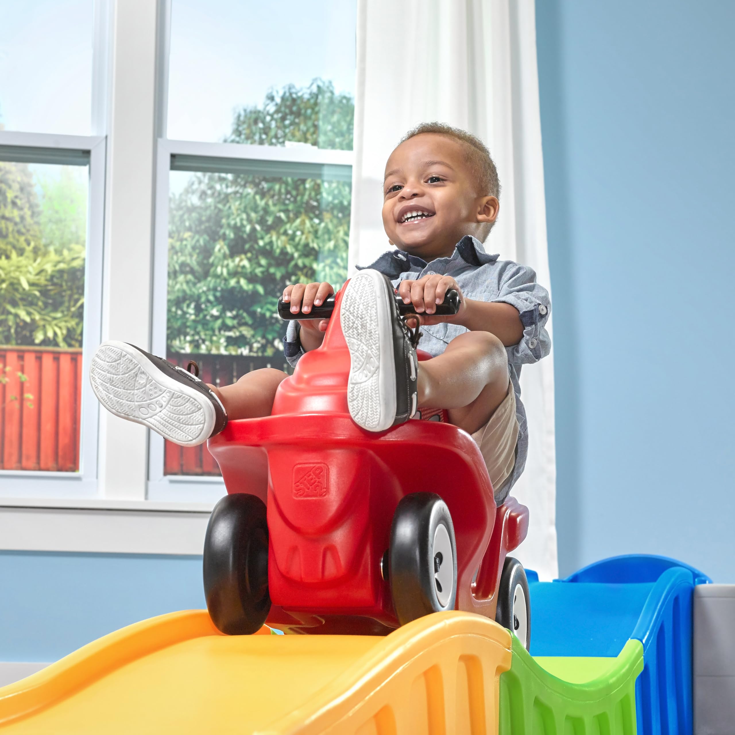 Step2 Up & Down Roller Coaster Anniversary Edition Kids Ride On Toy, Push Car, Indoor/Outdoor Playset, Made of Durable Plastic, Max Weight 50 lbs., For Toddlers 2-5 Years Old, Multicolor