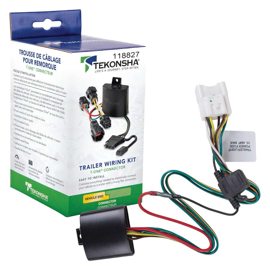T-One 118827 Custom Harness T-Connector, 4-Way Flat, w/Circuit Protected ModuLite HD Module, Compatible with 2024-2025 Toyota Grand Highlander, 2020-2025 Toyota Highlander
