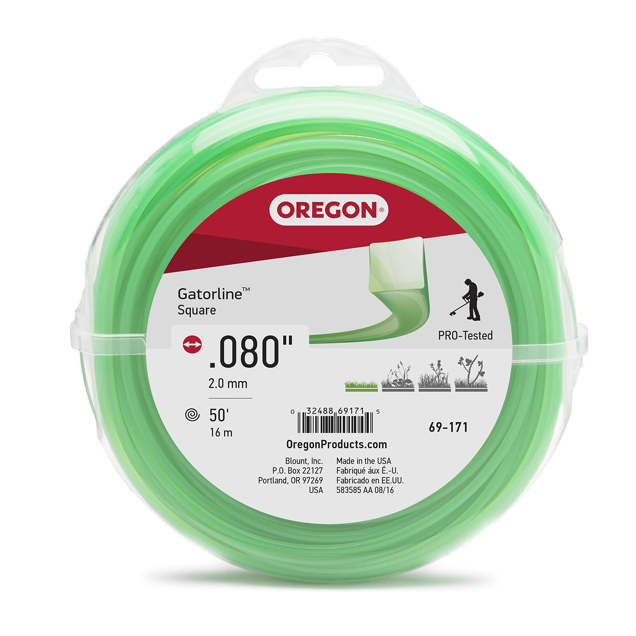 Oregon Gatorline 69-171 Coil of .080-Inch-by-50-Foot Square-Shaped String Trimmer Line