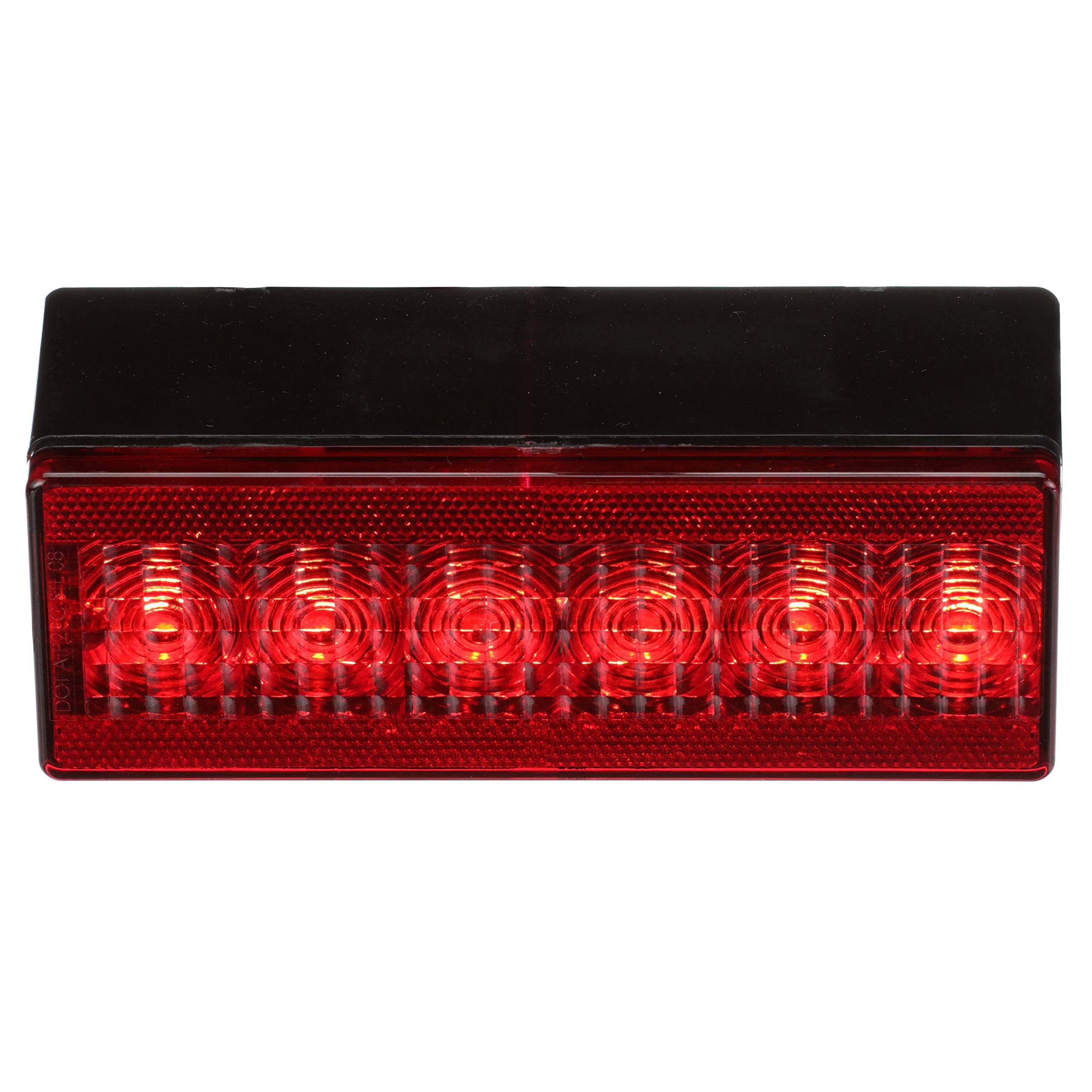 LED Low-Profile Trailer Light Kit Attwood 14064-7 — 2 Stop/Tail/Turn Submersible LED Lights, License Plate Bracket, Wiring Harness