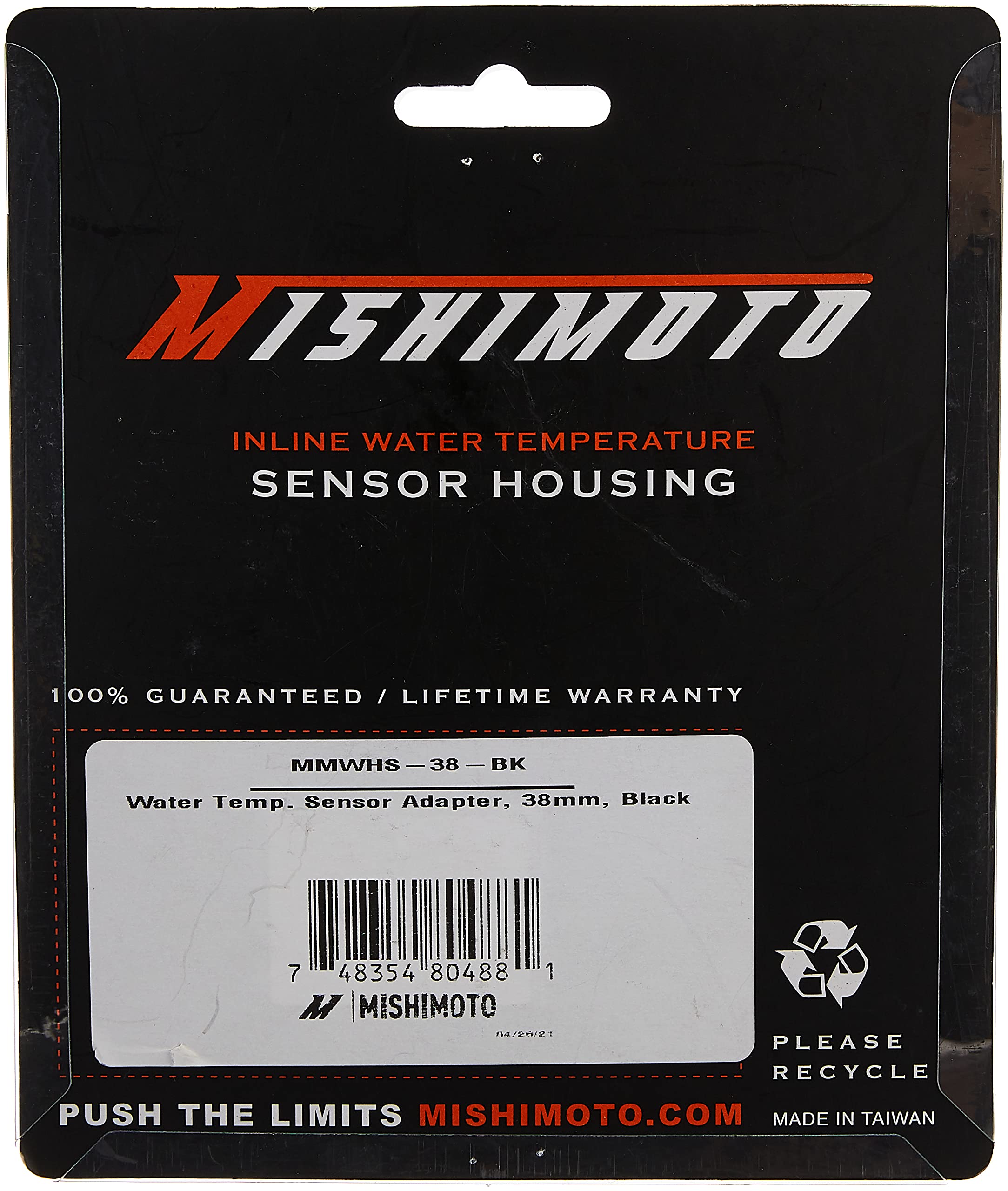 Mishimoto Water Temperature Sensor Adapter - 38mm - Black (MMWHS-38-BK)