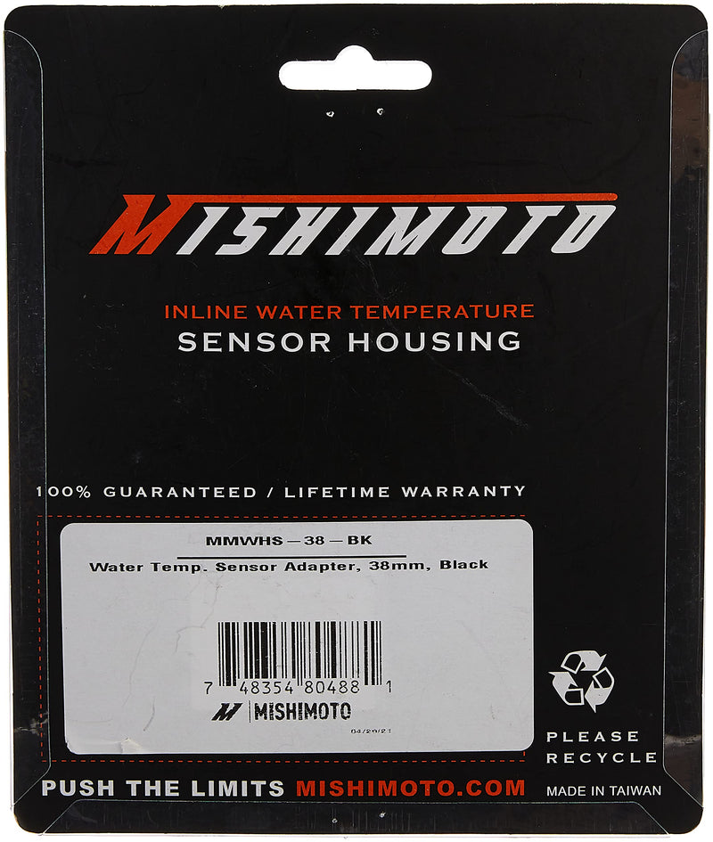 Mishimoto Water Temperature Sensor Adapter - 38mm - Black (MMWHS-38-BK)
