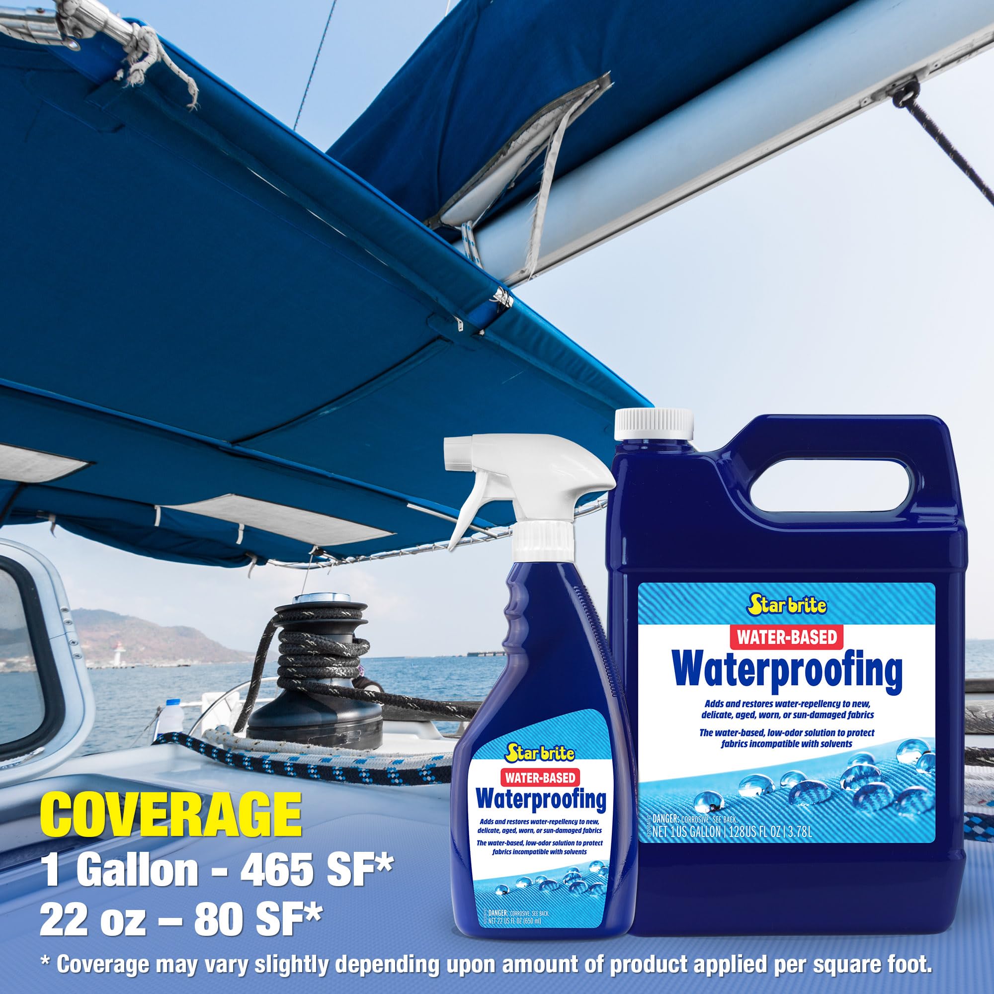 Water-Based STAR BRITE Waterproofing & Fabric Protectant - Low Odor Waterproofer for All Materials- 1 GAL (082200)