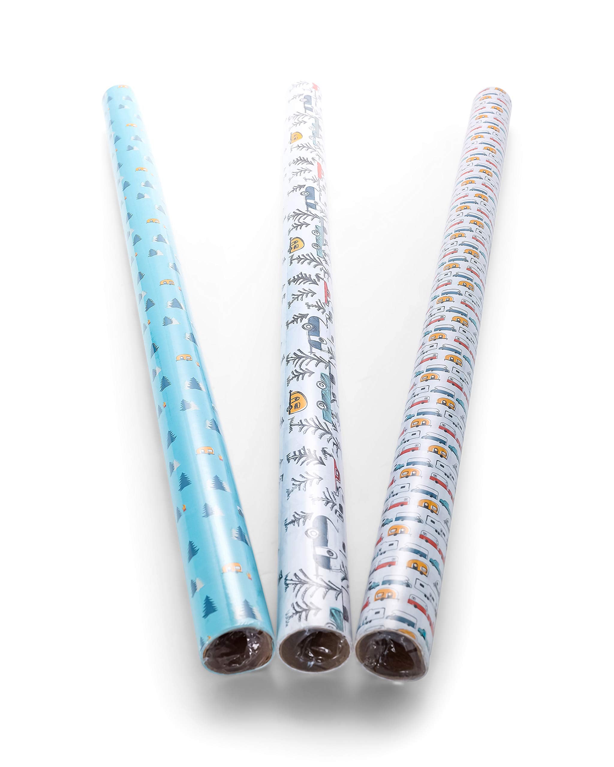 Camco Decorative Gift Wrapping Paper Set Life is Better at The Campsite with 3 Different Designs - Excellent for The Holidays, Birthdays and Other Special Occasions! (53239)