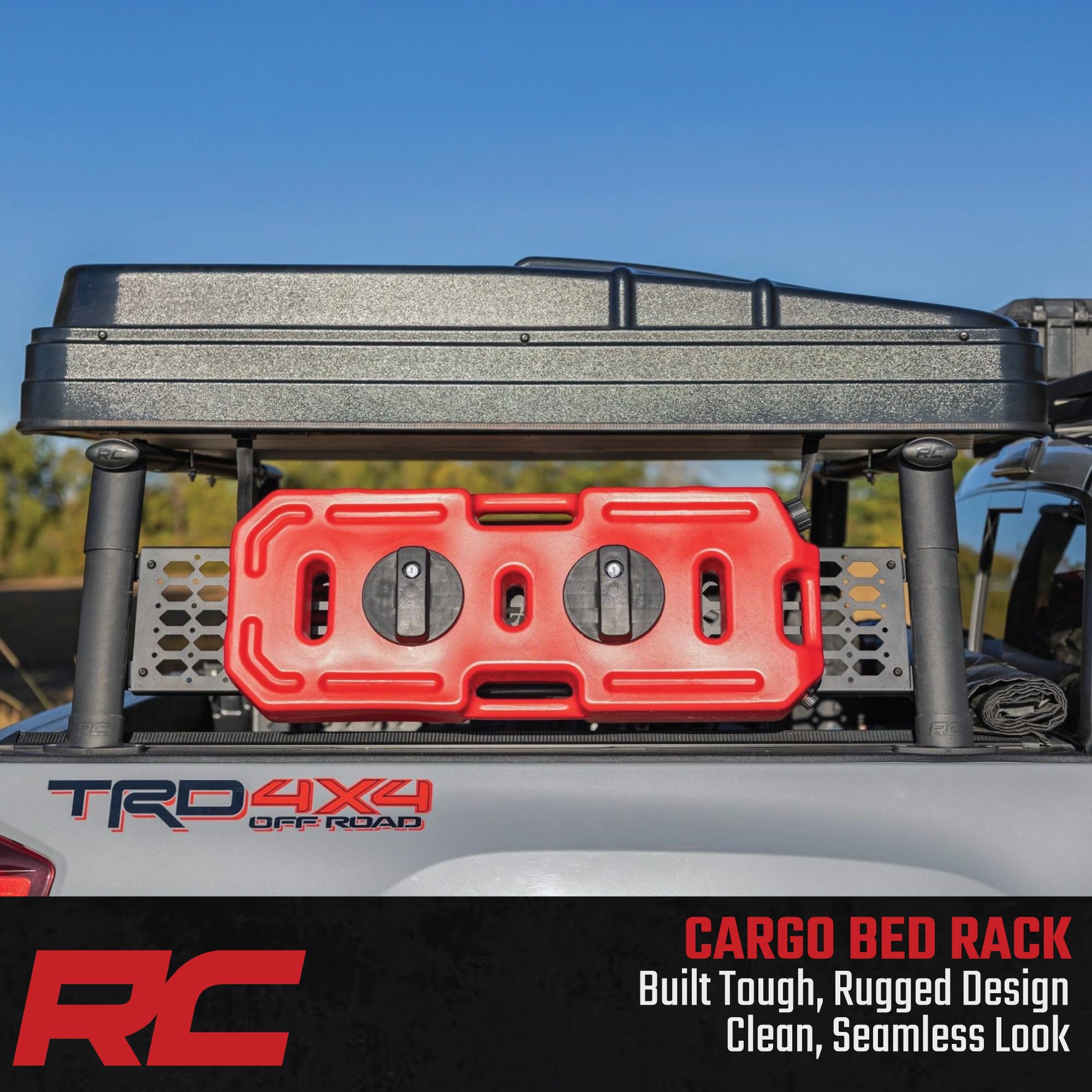 Rough Country Bed Rack Aluminum for 2005-2022 Toyota Tacoma - 73109,Black