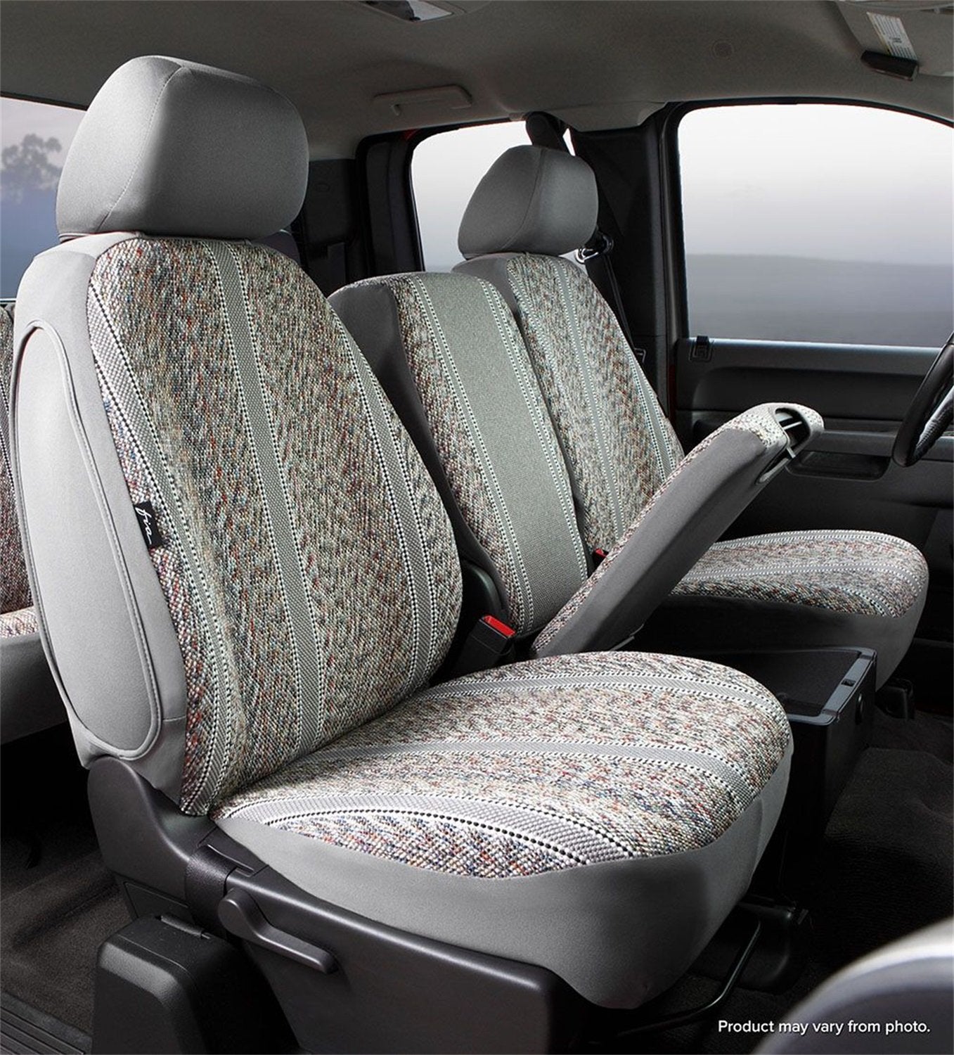 Custom Fit Fia TR49-27 GRAY Front Seat Cover Split Seat 40/20/40 - Saddle Blanket, (Gray)