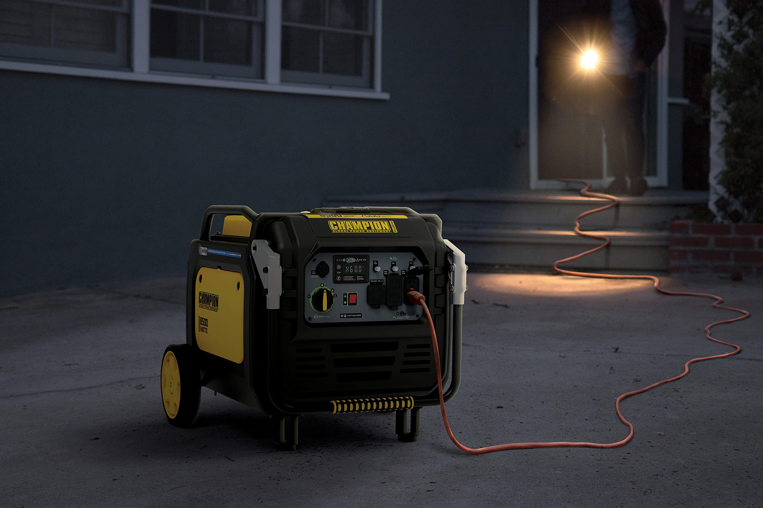 8500-Watt Champion Power Equipment Electric Start Home Backup Portable Inverter Generator with Quiet Technology and CO Shield