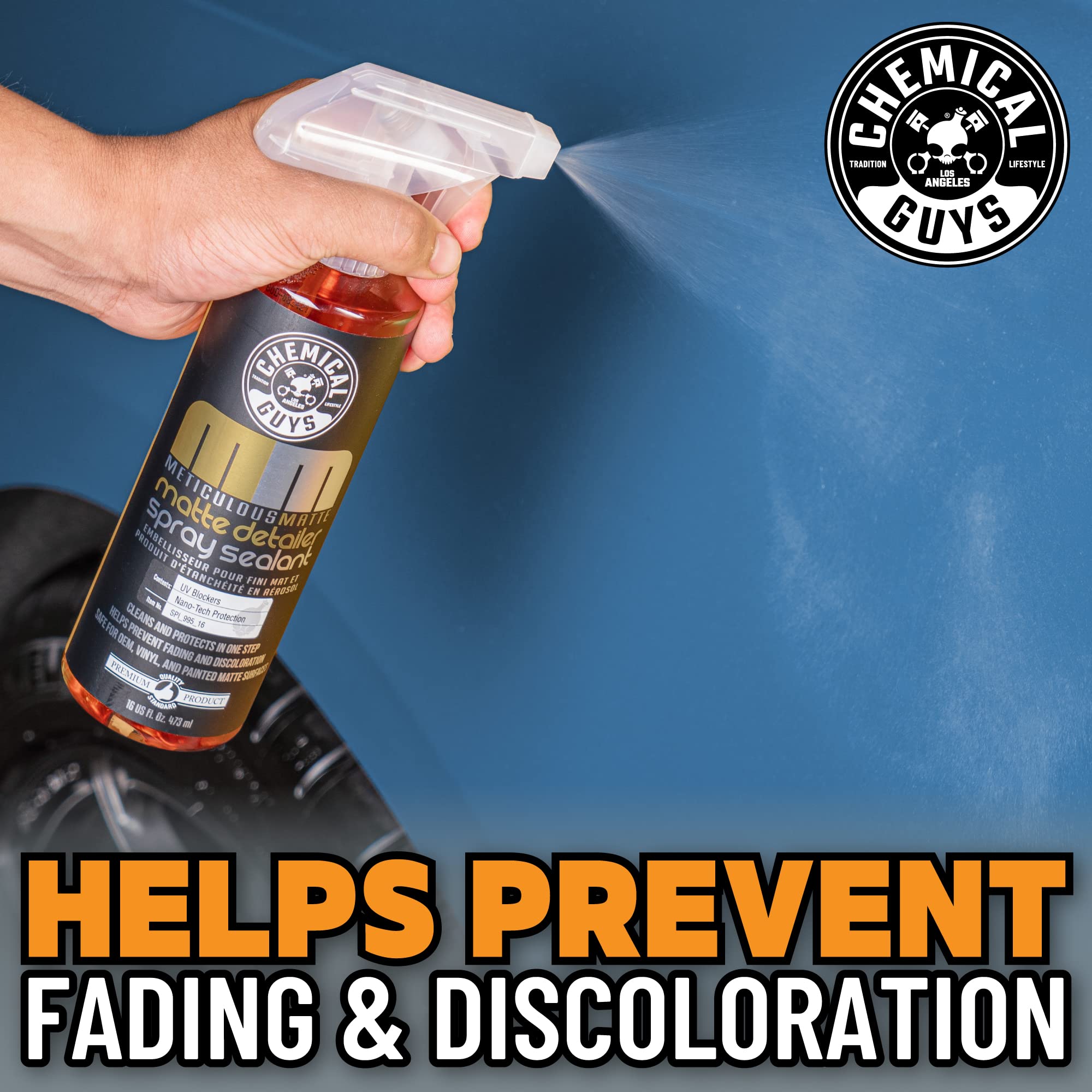 Chemical Guys Matte Finish Meticulous Detailer and Spray Sealant – Quick Detailer Spray for Satin and Matte Surfaces – Safe for Vinyl Wraps on Cars, Trucks & SUVs, 16 oz