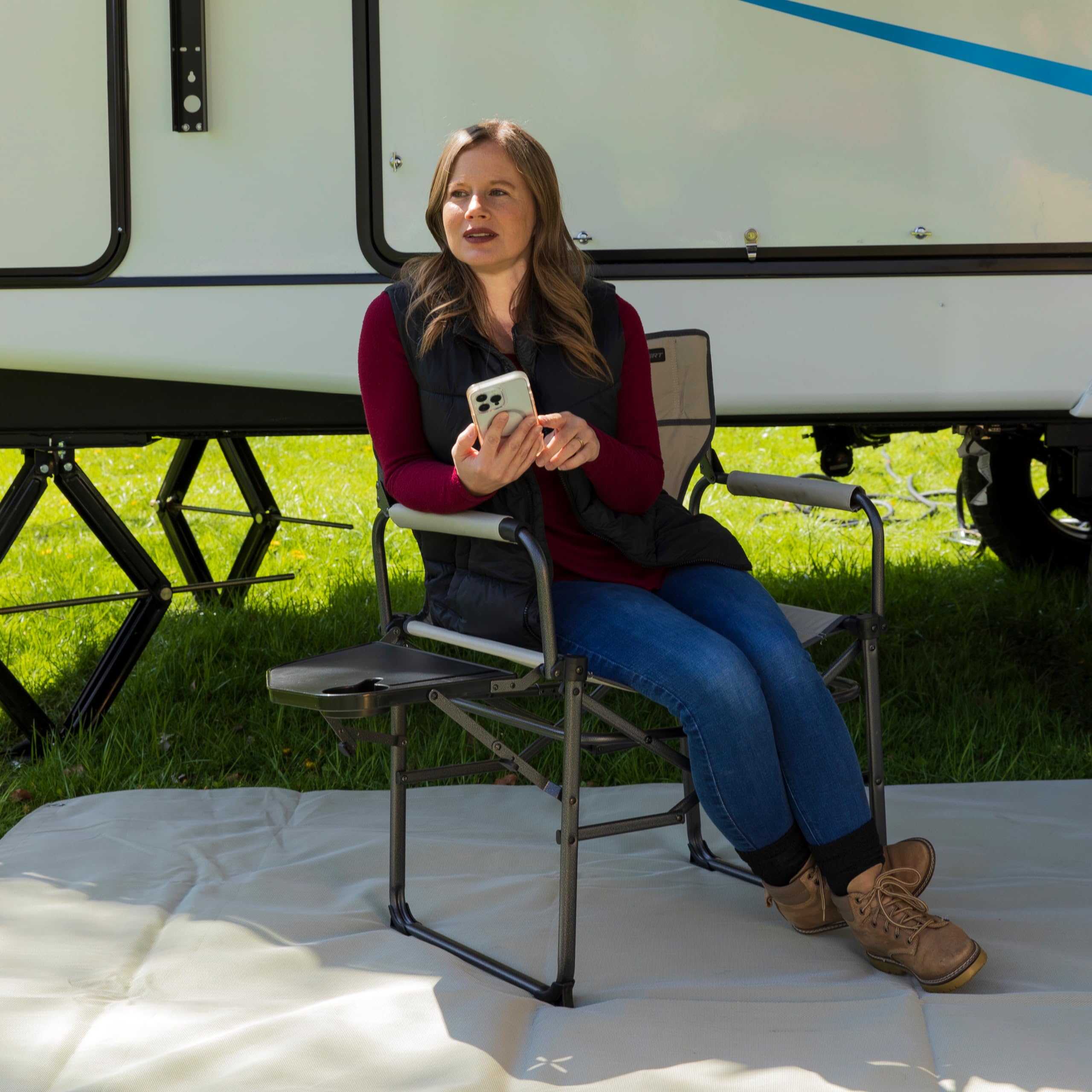 Lippert Scout XL Chair Director with Side Table - Sand