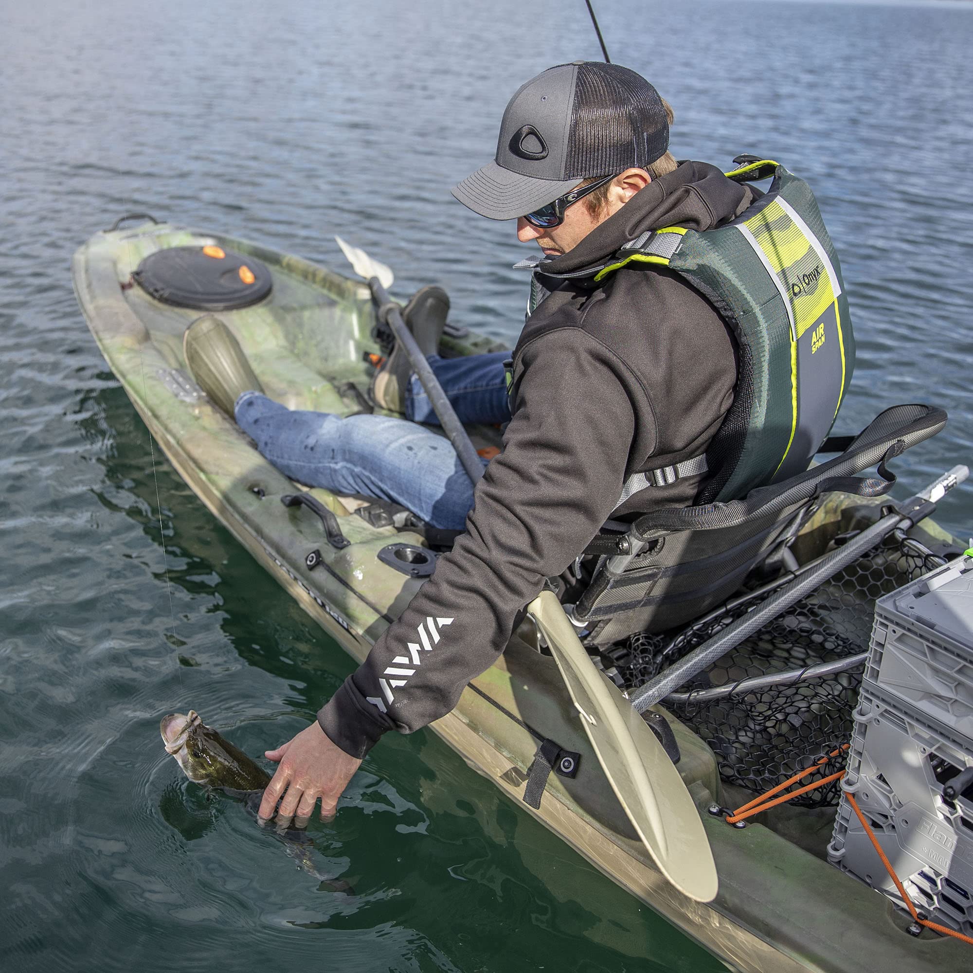 Air Span Onyx Angler Life Jacket, Green, XS/SM
