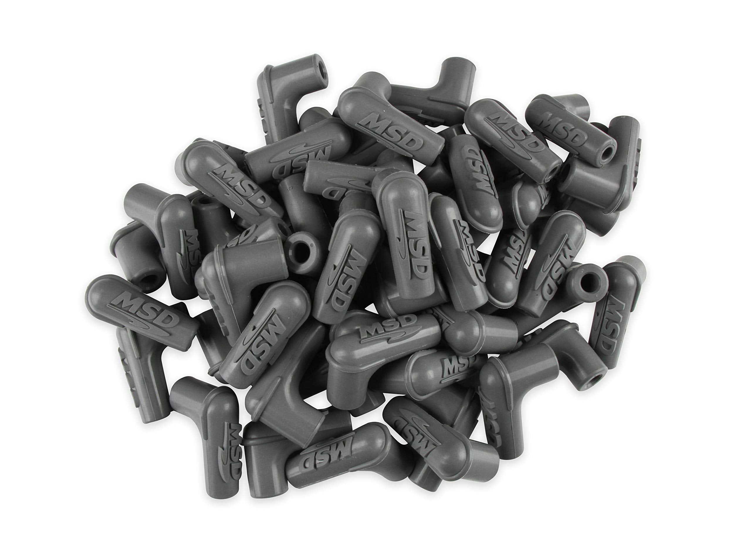 34514 MSD Boots, 90 Degree Logo Spark Plug, Gray Silicone 50EA