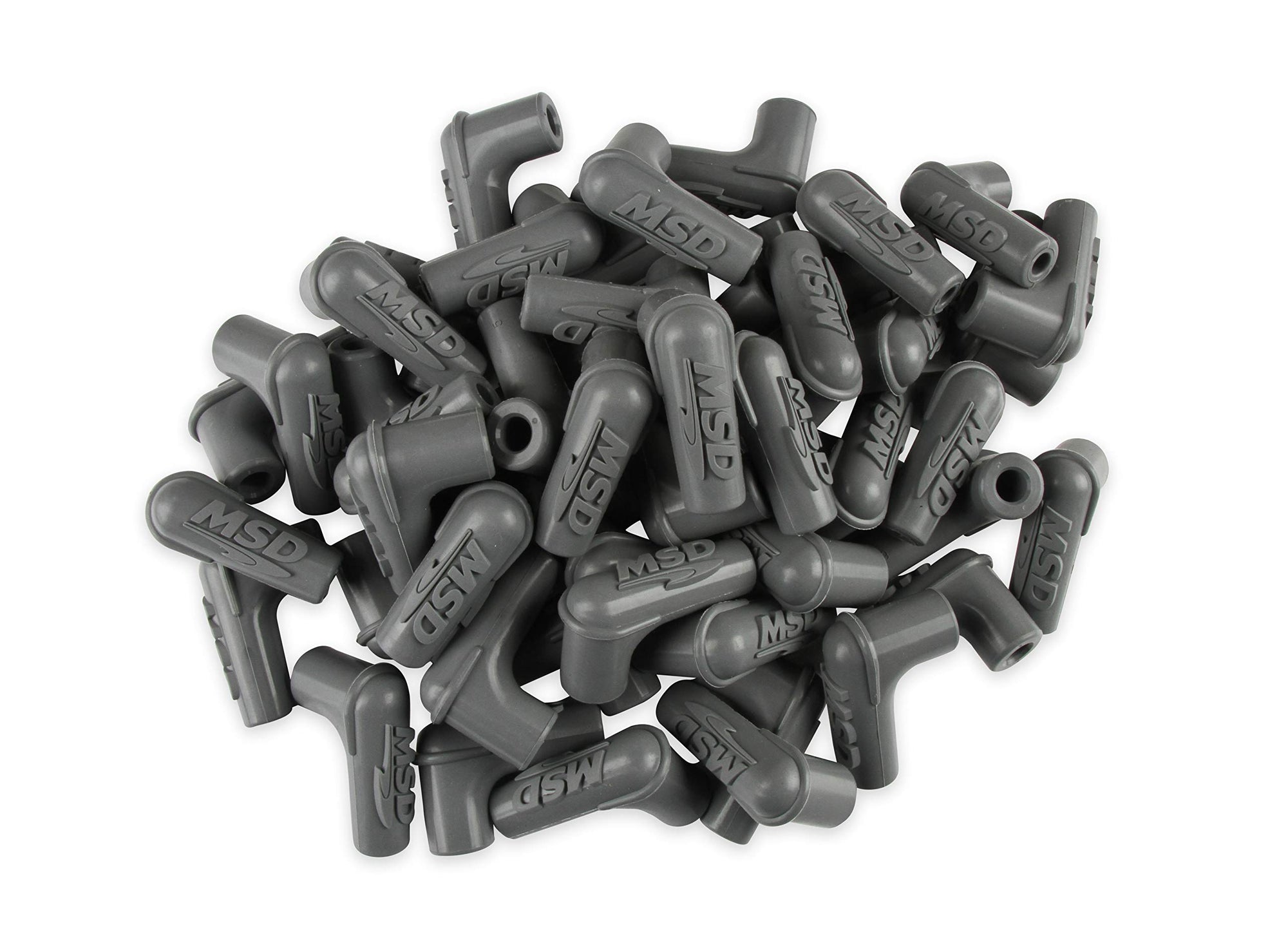 34514 MSD Boots, 90 Degree Logo Spark Plug, Gray Silicone 50EA