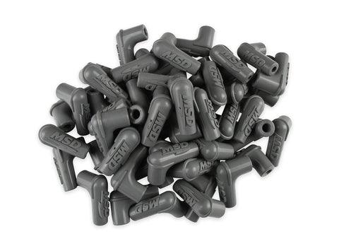 34514 MSD Boots, 90 Degree Logo Spark Plug, Gray Silicone 50EA