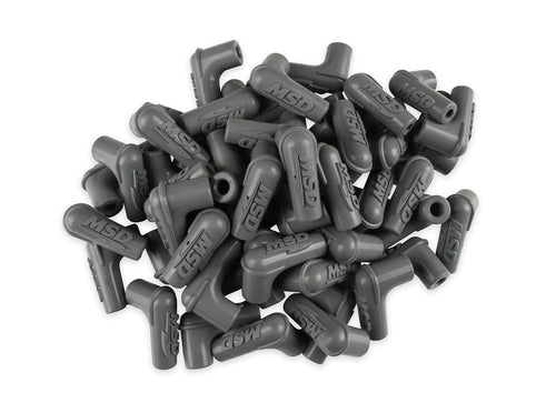 34514 MSD Boots, 90 Degree Logo Spark Plug, Gray Silicone 50EA