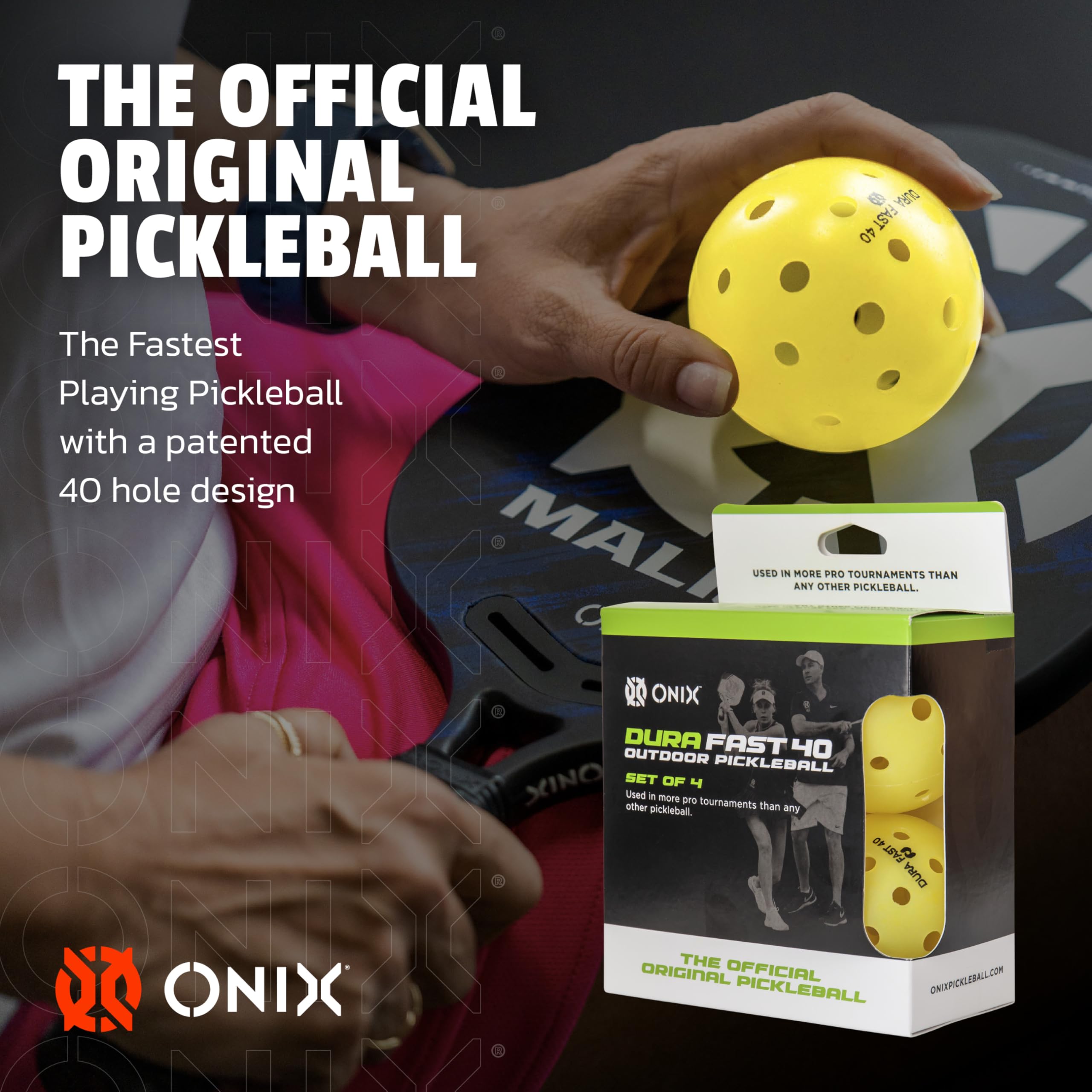 Fast DURA Onix 40 Outdoor Pickleballs – Yellow