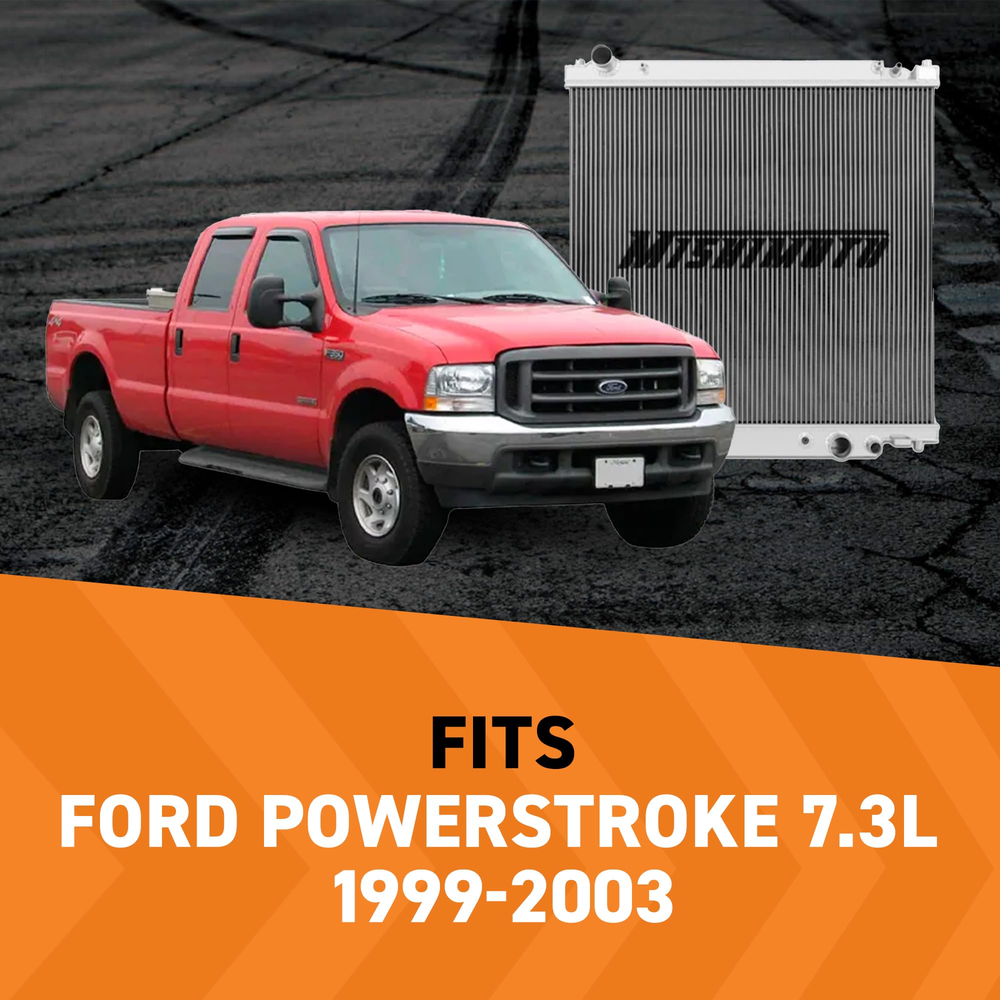 Mishimoto Performance Aluminum Radiator MMRAD-F2D-99, Compatible with Ford Powerstroke 7.3L, 1999-2003