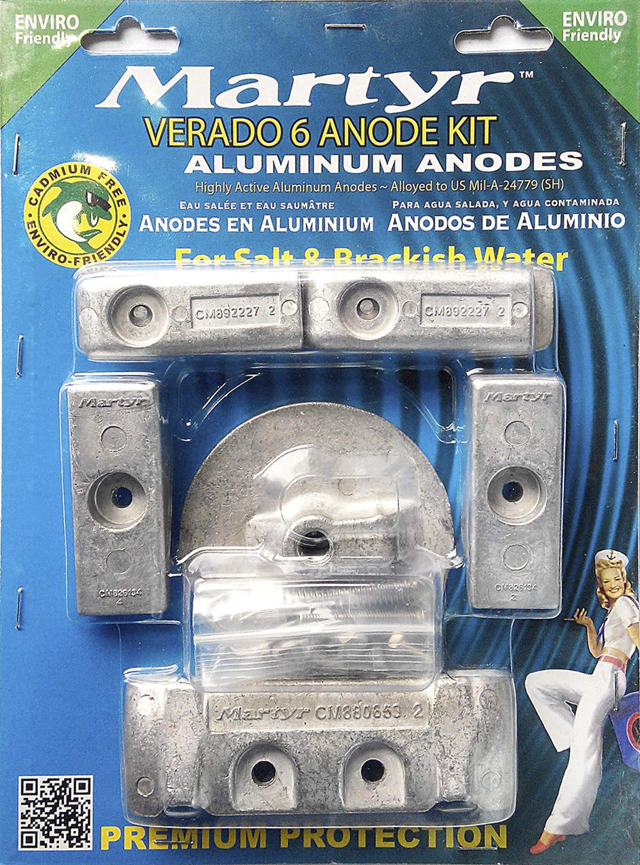 Verado Martyr CMVERADO6KITA 6 cylinder Aluminum Anode Kit Aluminum