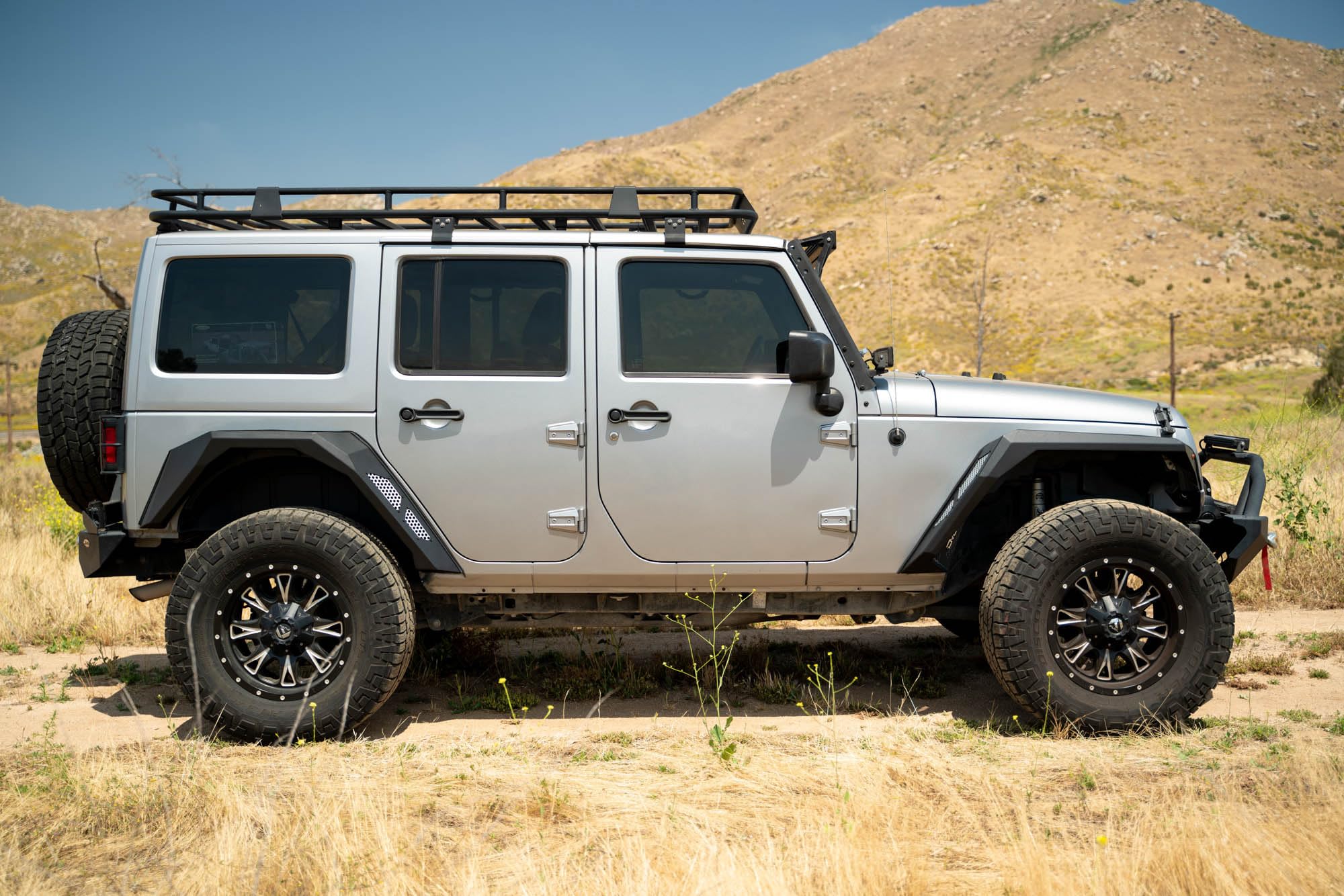 Fender Flares Armor for the 2007-2018 Jeep Wrangler JK | Slim-Width Design | Improves Clearance for Articulation | Protective Rubber Seals | Plug & Play Amber Marker Lights | Black Powder Coat Finish