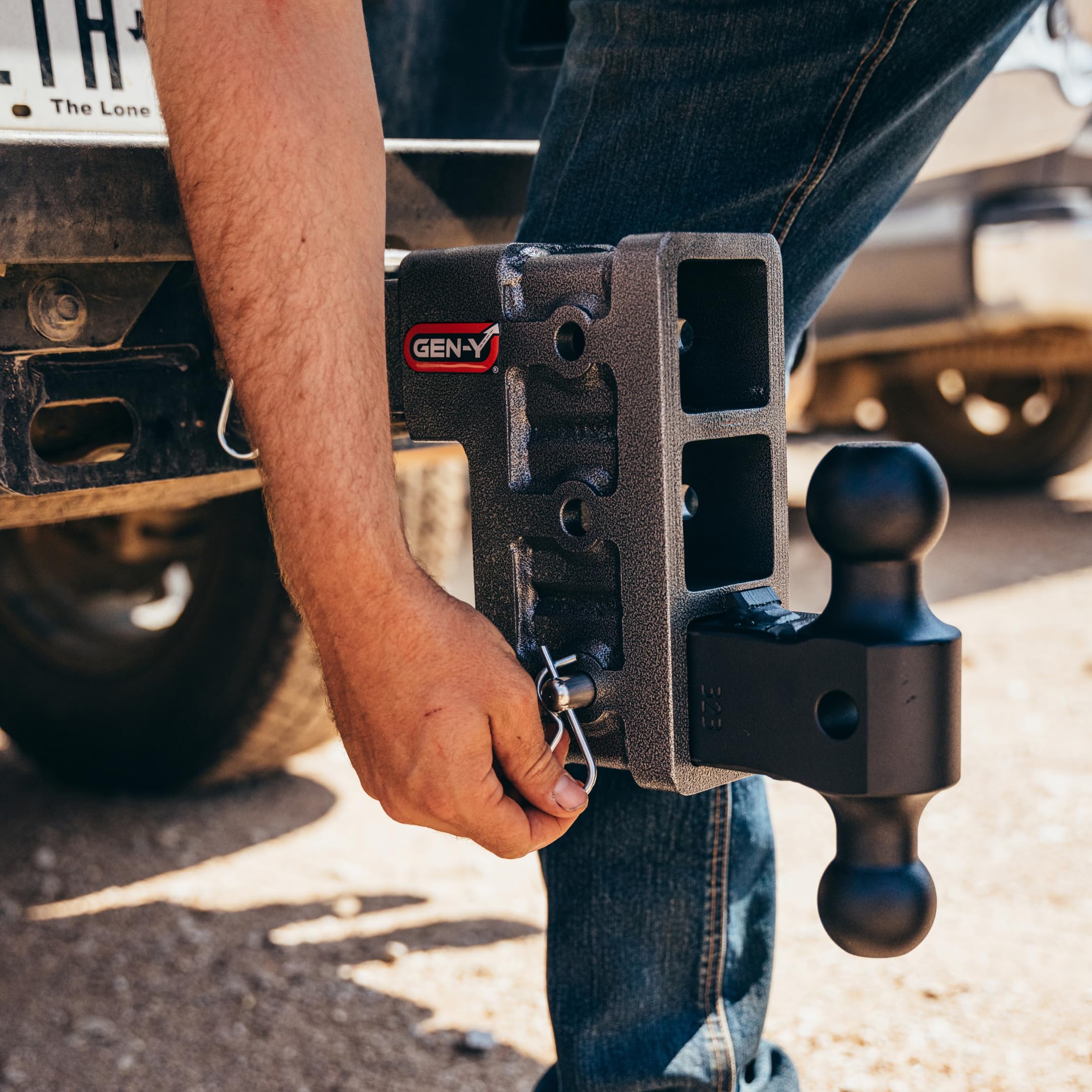 GEN-Y Hitch Tow Hitch - 6" Drop/Rise for 2.5" Receiver with 3 Adjustable Positions, Includes Dual Ball Mount and Locking Pin, 21,000 lbs Towing Capacity, 3,000 lbs Tongue Weight, Silver