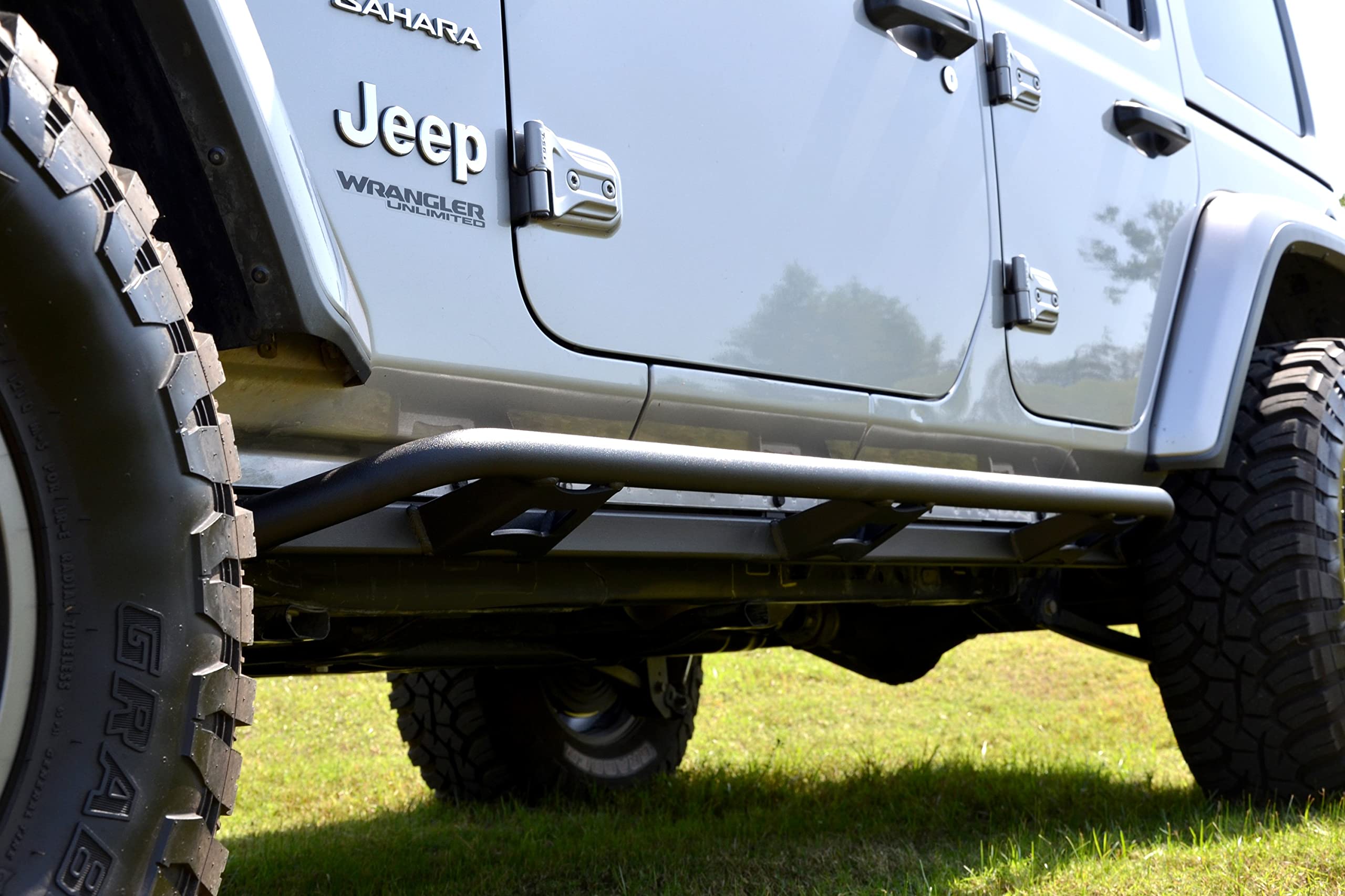 Trail Sliders RealTruck for Ford Bronco | Full Length, Heavy Duty 2" Tubing, Textured Black | TSF214B-TX | Fits 2021 - 2025 Ford Bronco 4 Door