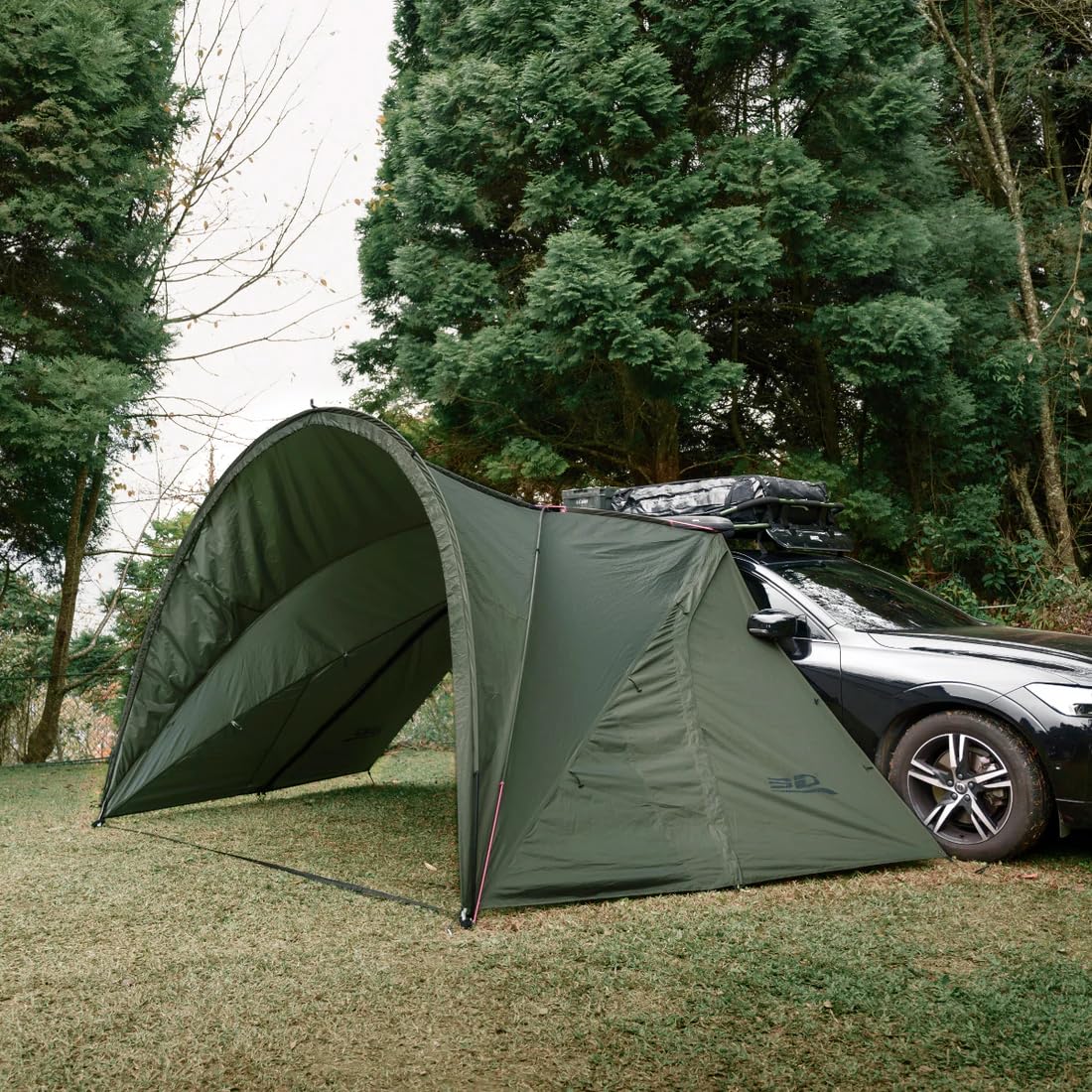 3D Car Side Modular Awning Tent (Army Green), Waterproof UPF50+, Wind Resistant Lightweight Dual-Mode Shelter with Aluminum Frame, Easy to Set up for Outdoor Camping and Travel, SUV, Truck, Van, RV