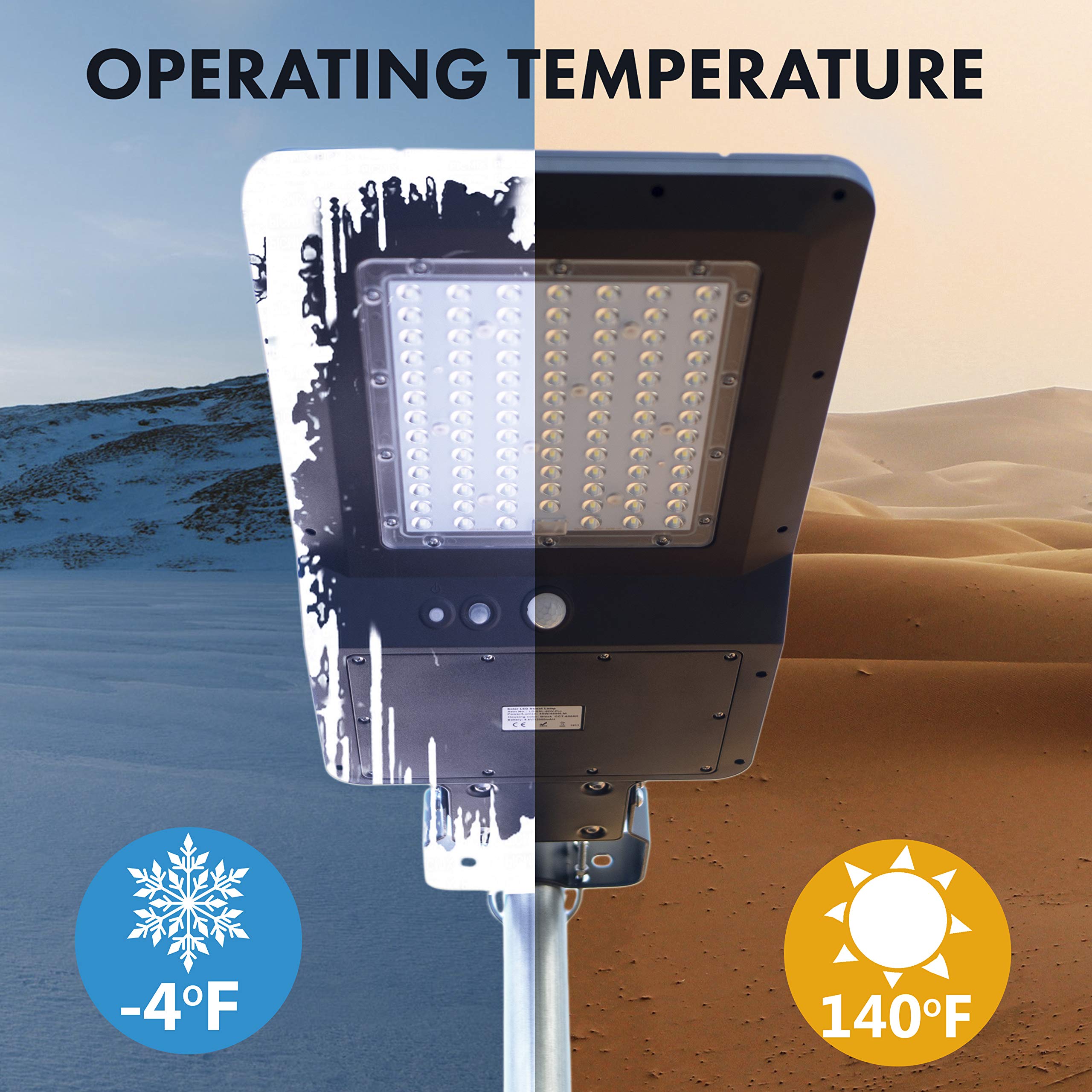 Wagan 4800 Lumens EL8592 LED Integrated Solar Powered Street Lamp Flood Light With Remote Motion Sensor Waterproof Weatherproof Dusk to Dawn LED Light for Outdoor Garden Yard Path Parking Lot