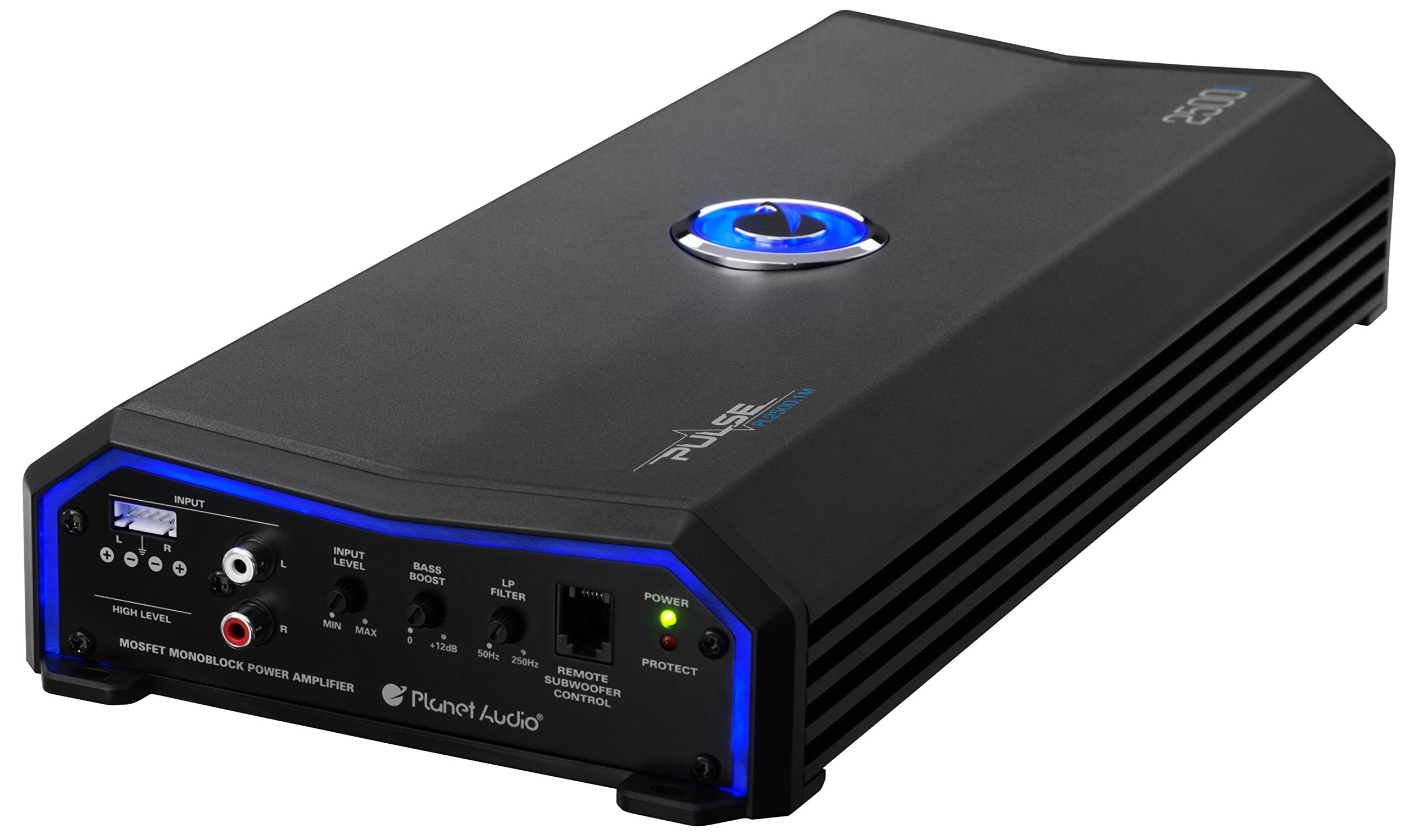 Planet Audio Monoblock PL2500.1M Car Amplifier - 2500 High Output, High/Low Level Inputs, Low Pass Crossover, Hook Up to Subwoofer for Bass